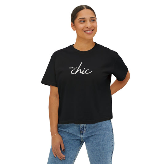 Kinda CHIC Graphic Boxy Tee — Stylish Women's T-Shirt