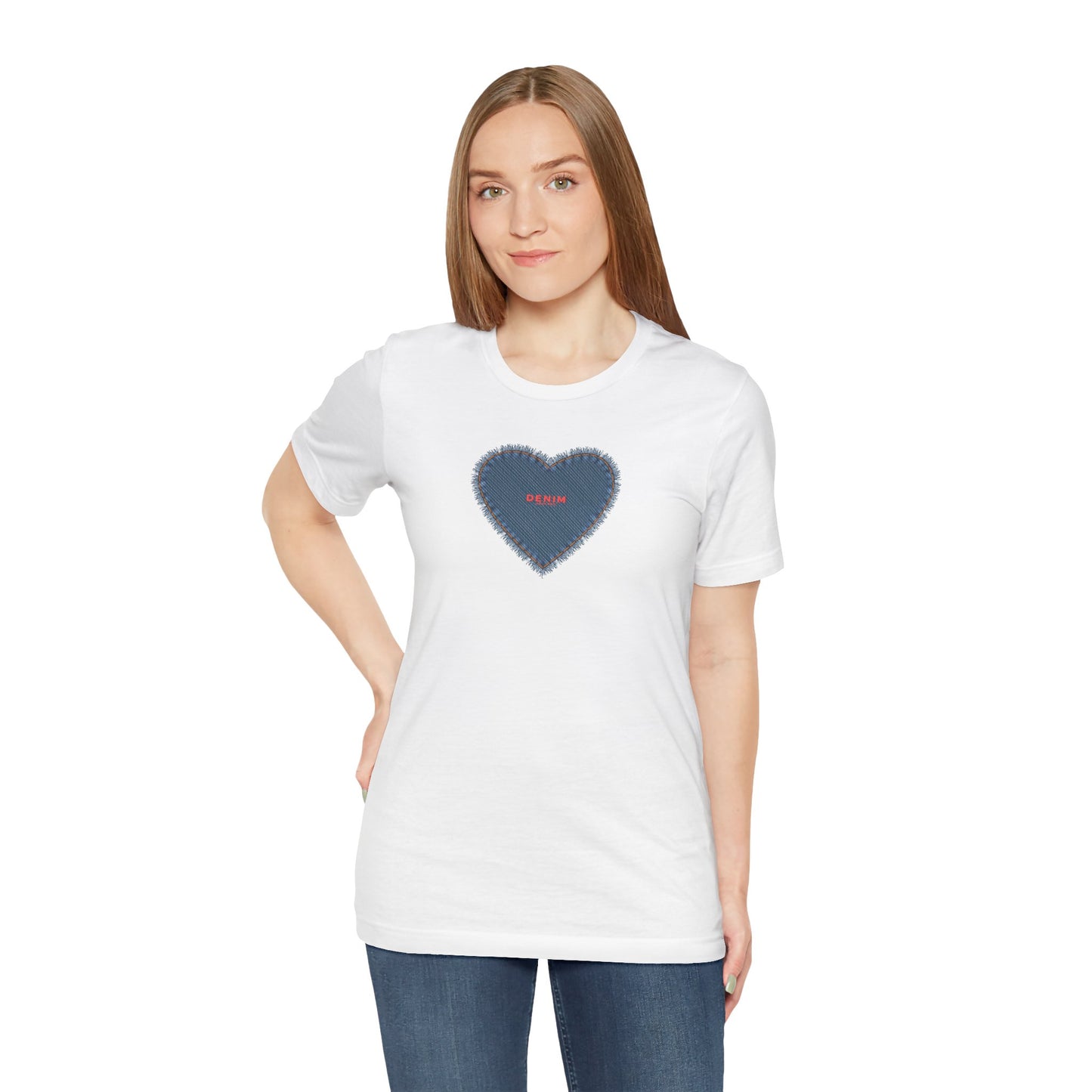 DENIM Heart Ladies Tshirt,  Jean Lover Shirt