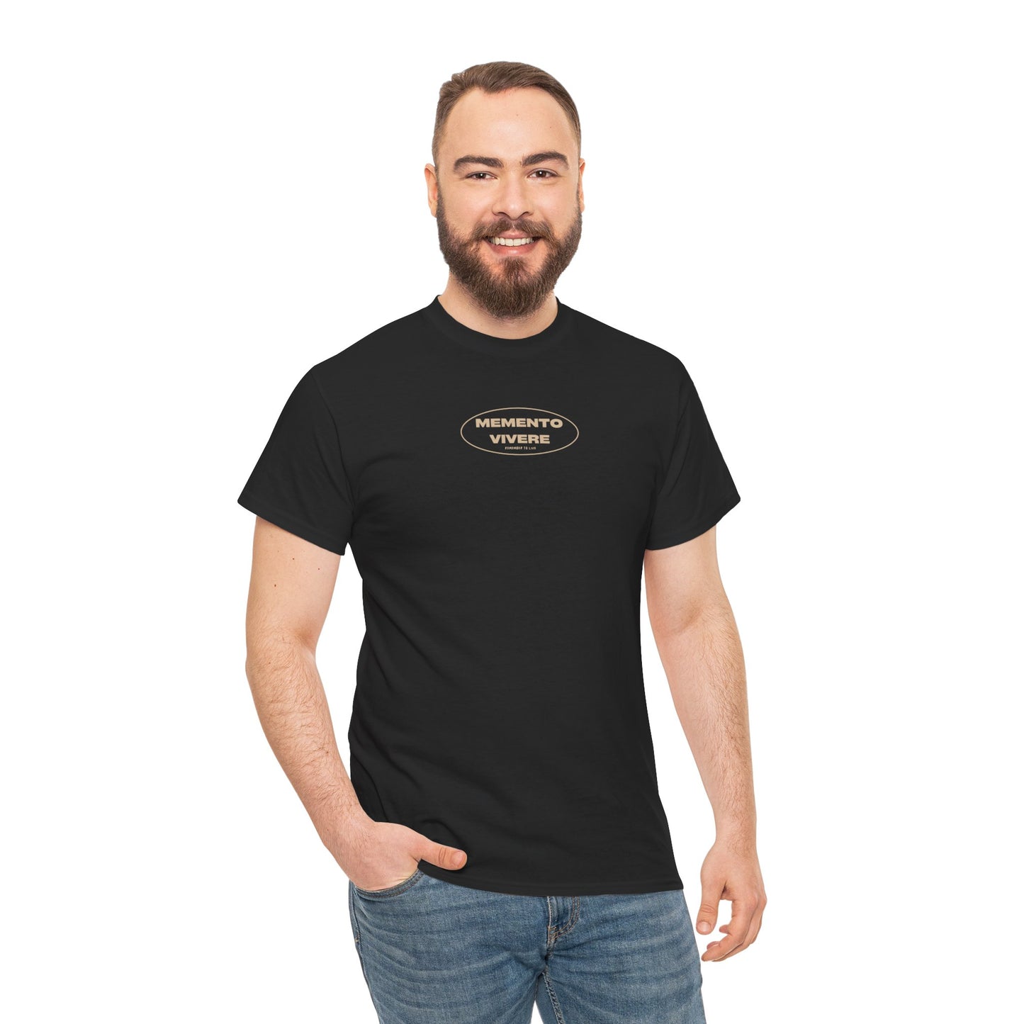 Stoic Men's Tee "Remember to Live", Tan