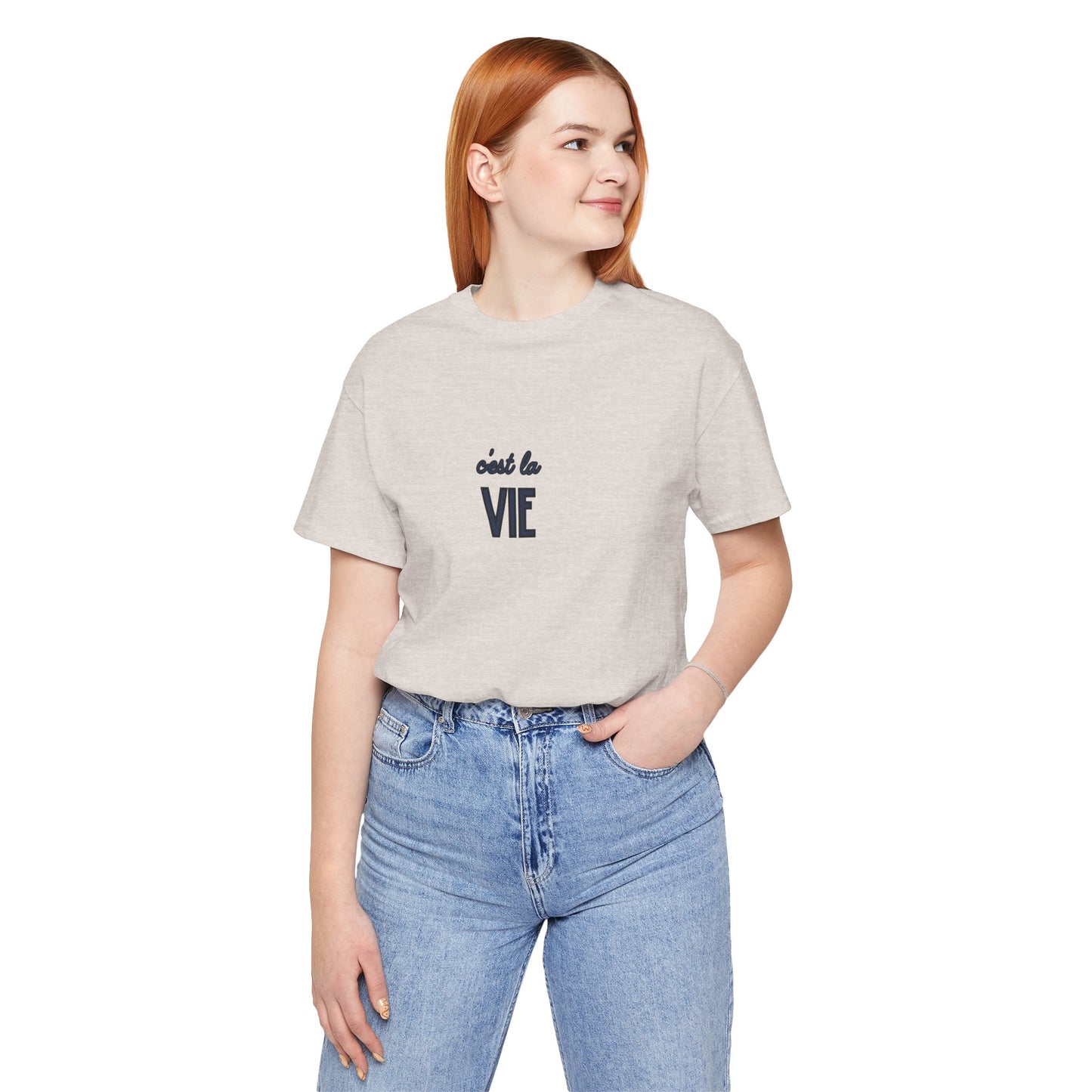 C'est la Vie Graphic Tee, BLACK, Tan