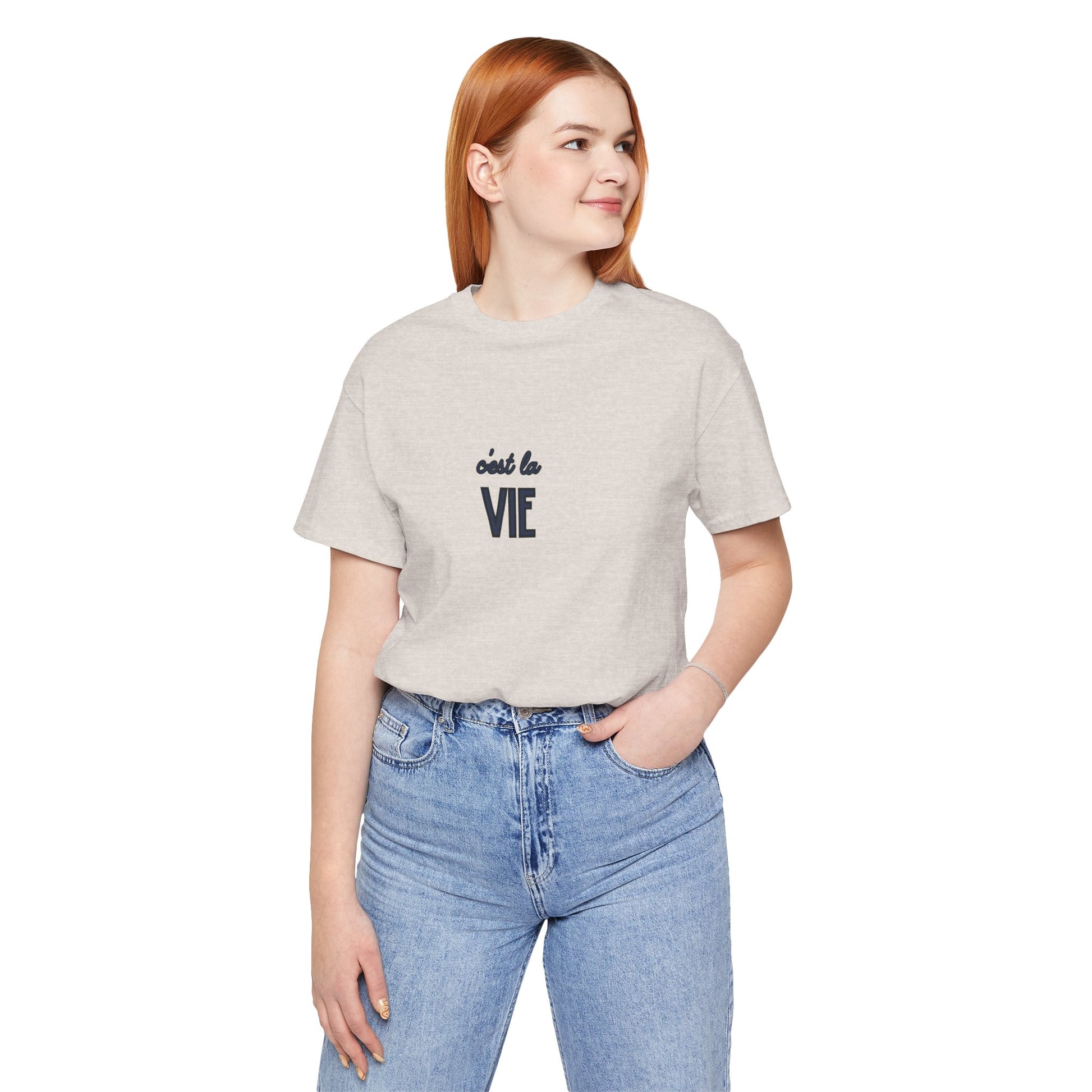 C'est la Vie Graphic Tee, BLACK, Tan