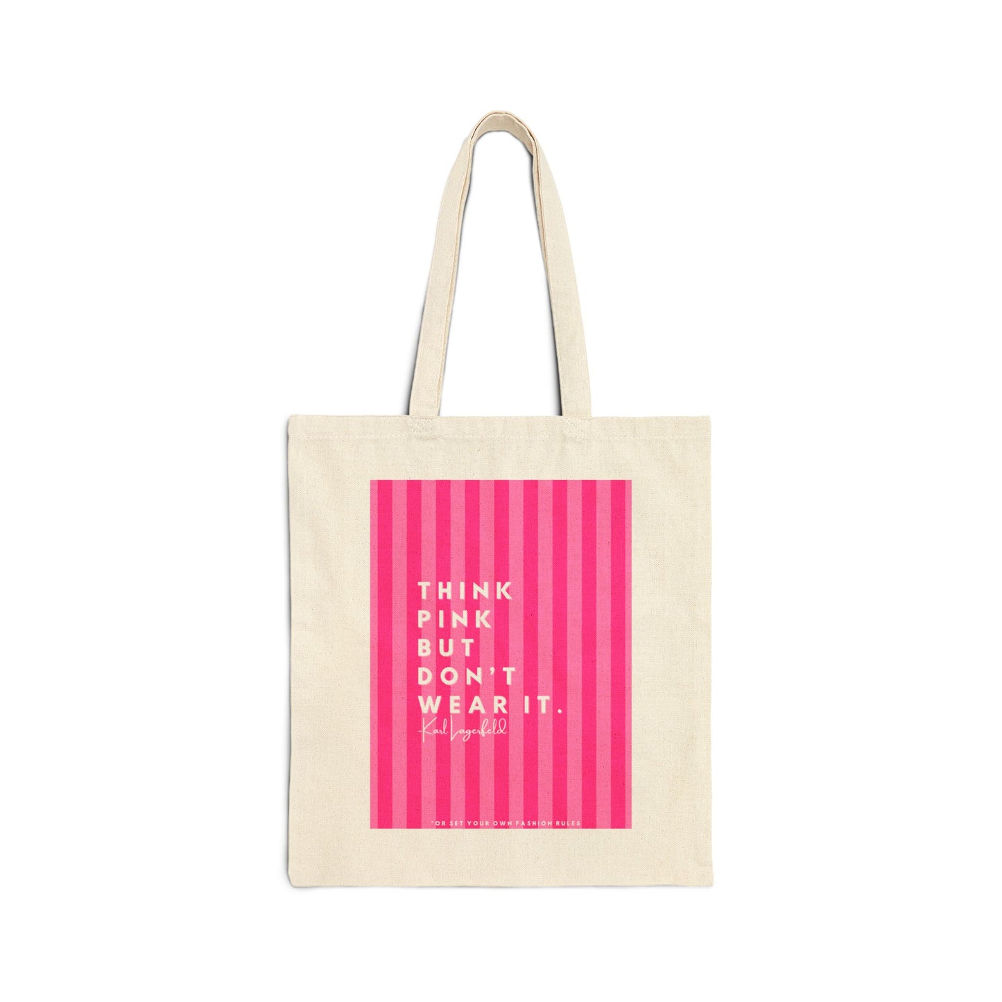 Fashionista Karl Lagerfeld Canvas Tote Bag, Hot Pink Theme