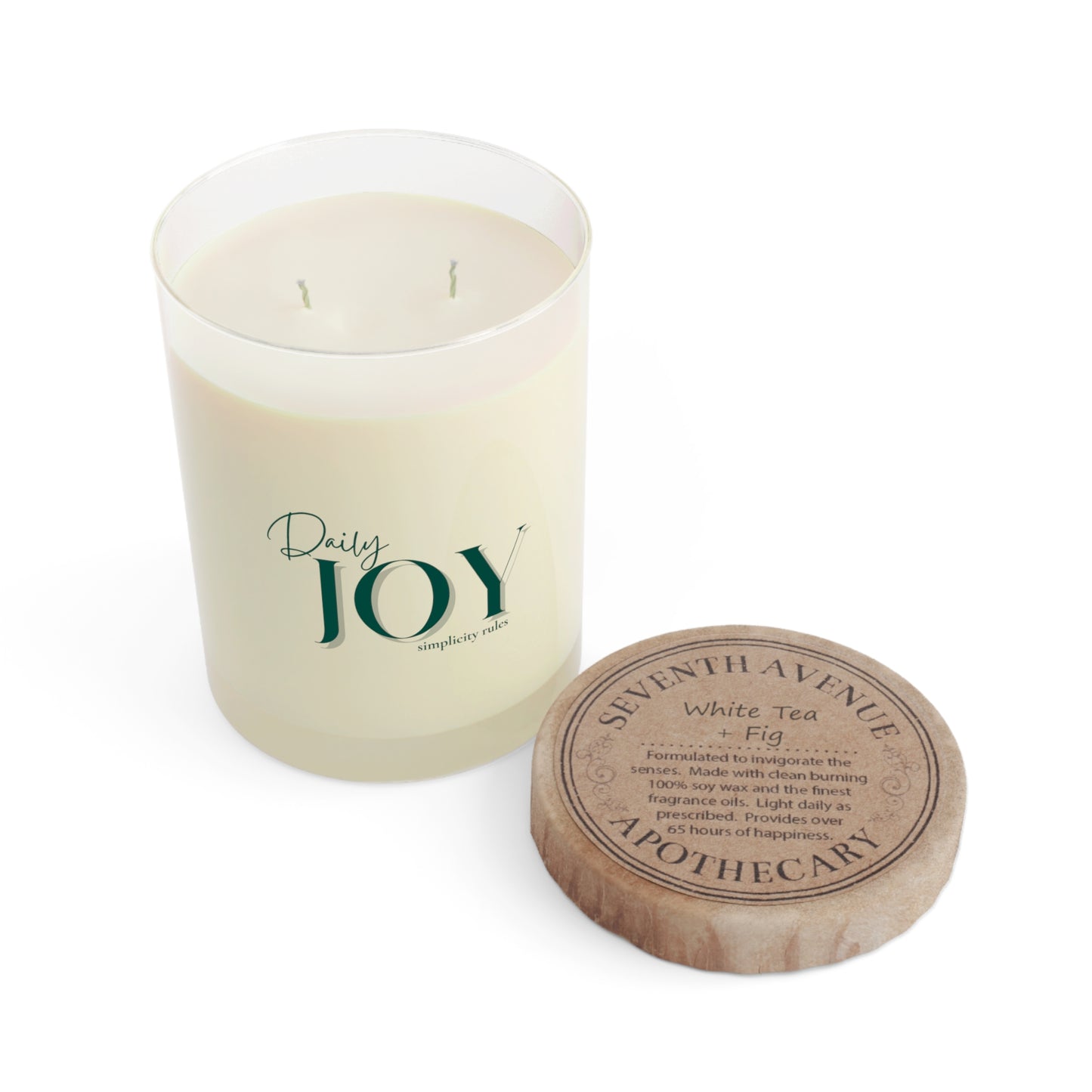 Holiday Scented Candle - Daily JOY Aromatherapy 11 oz Candle, Green