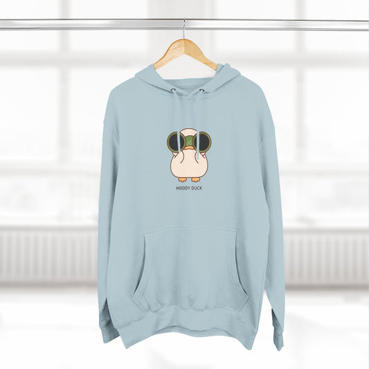 Moody Duck Fleece Hoodie, light blue