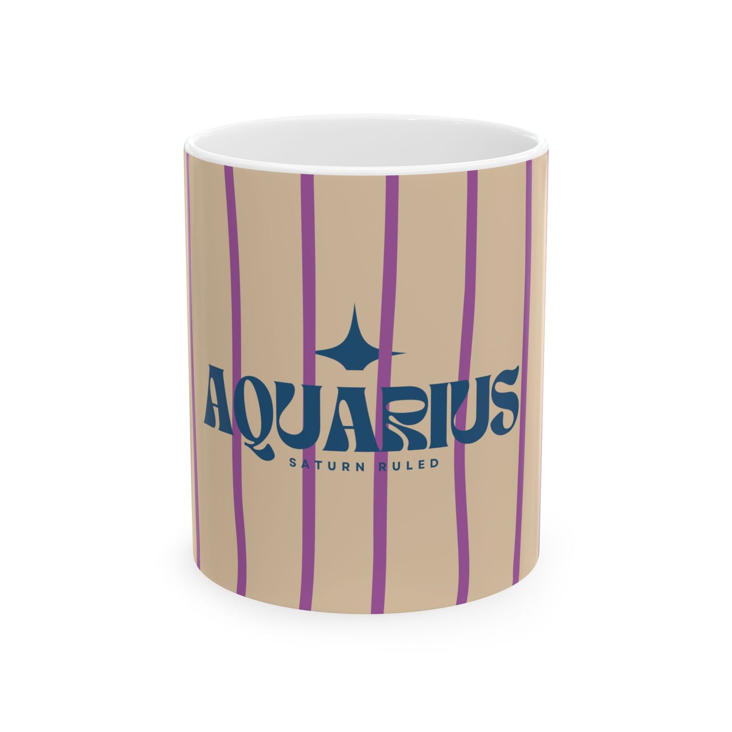 Astrological Wheel AQUARIUS Mug, Whimsical design