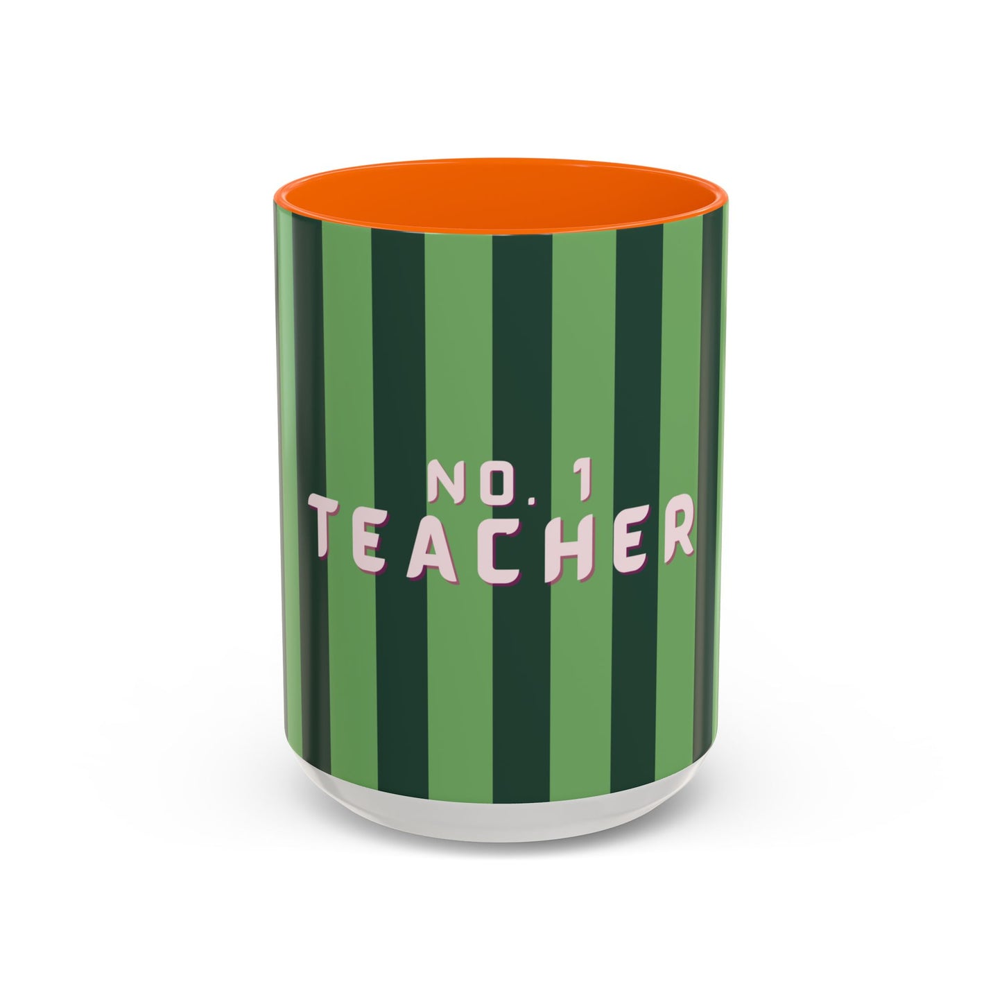 No. 1 Teacher Green Accent Coffee Mug