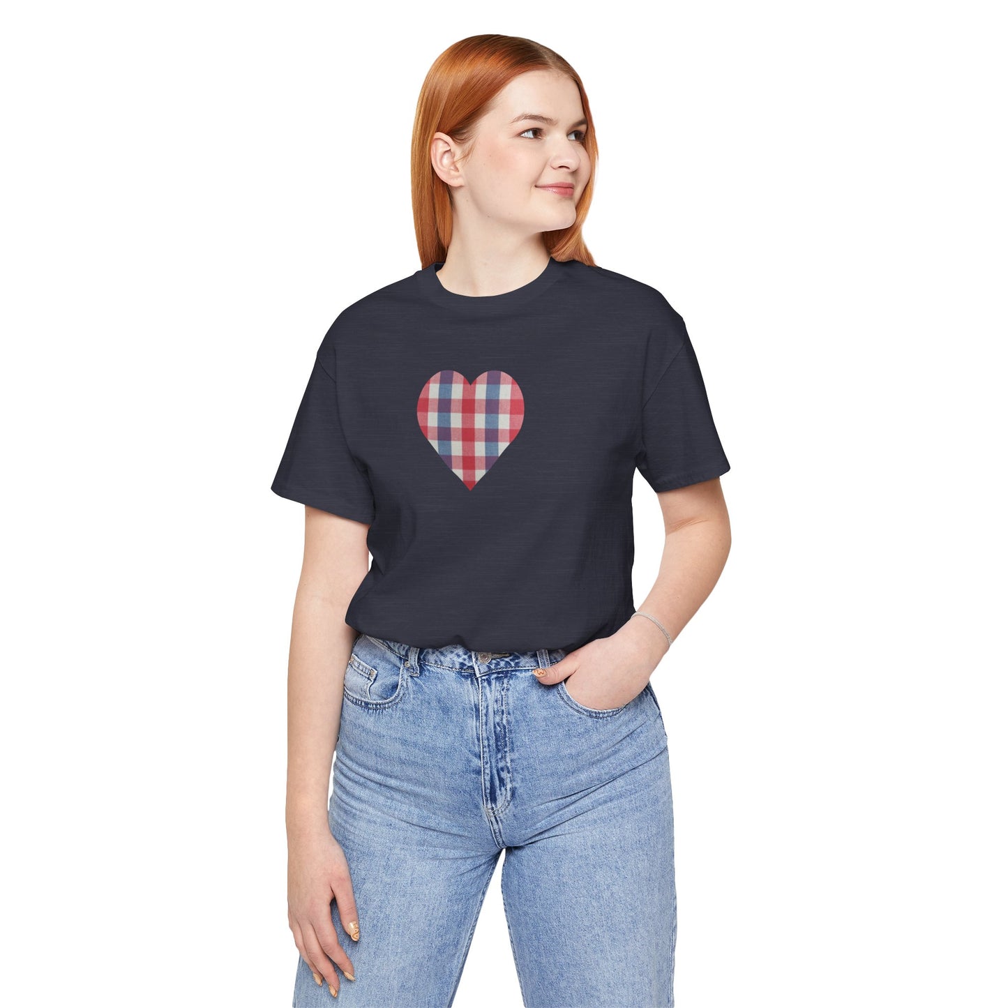 Gingham Heart Ladies Tee, Preppy Basics