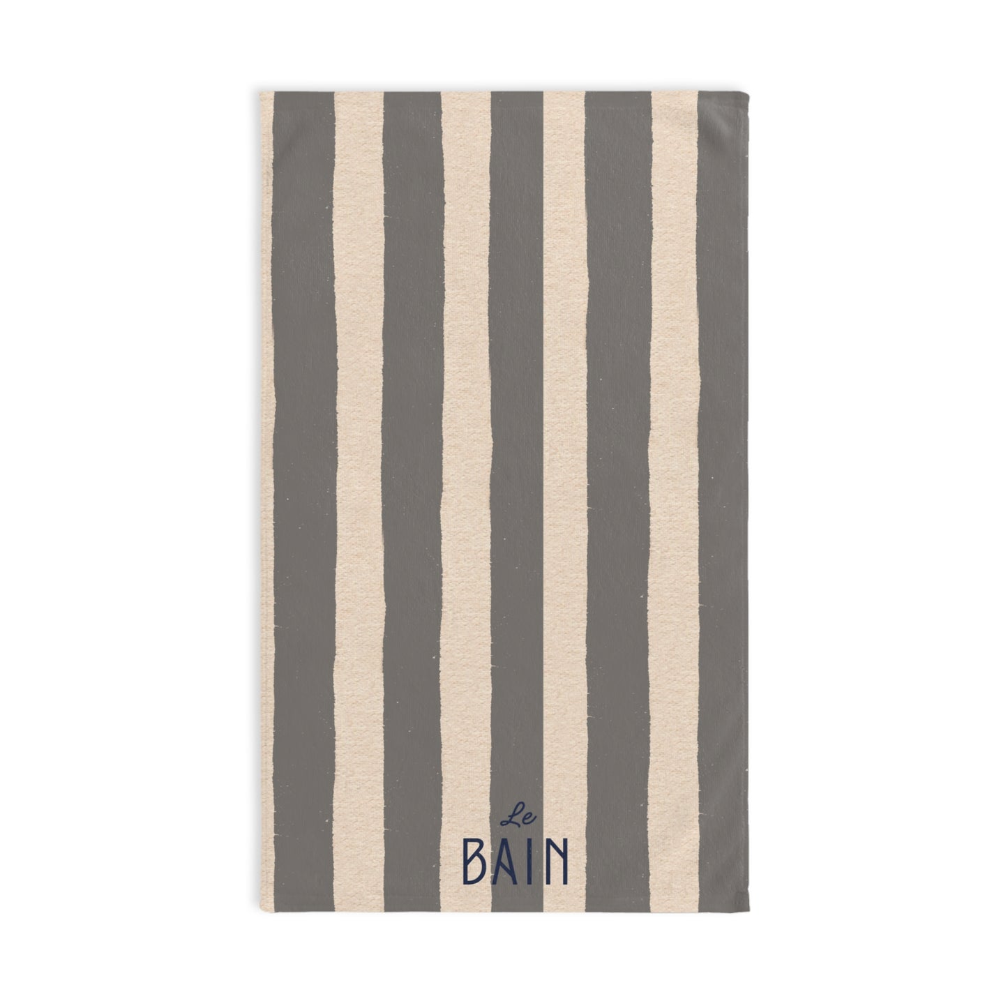 Le Bain Grey Striped Hand Towel — Grey & Cream French Bathroom Decor