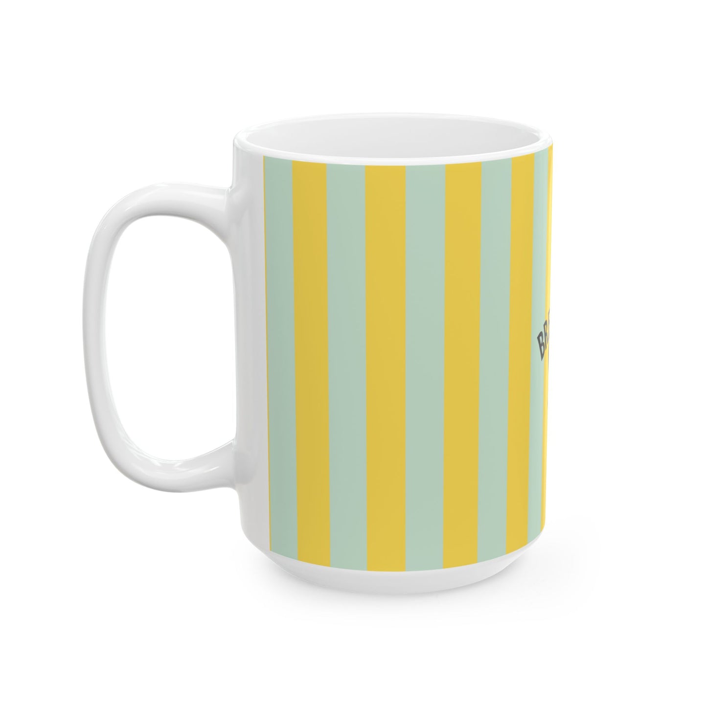 Ceramic Mug — "The Breakfast Club" Yellow Striped Coffee Mug (11oz & 15oz)