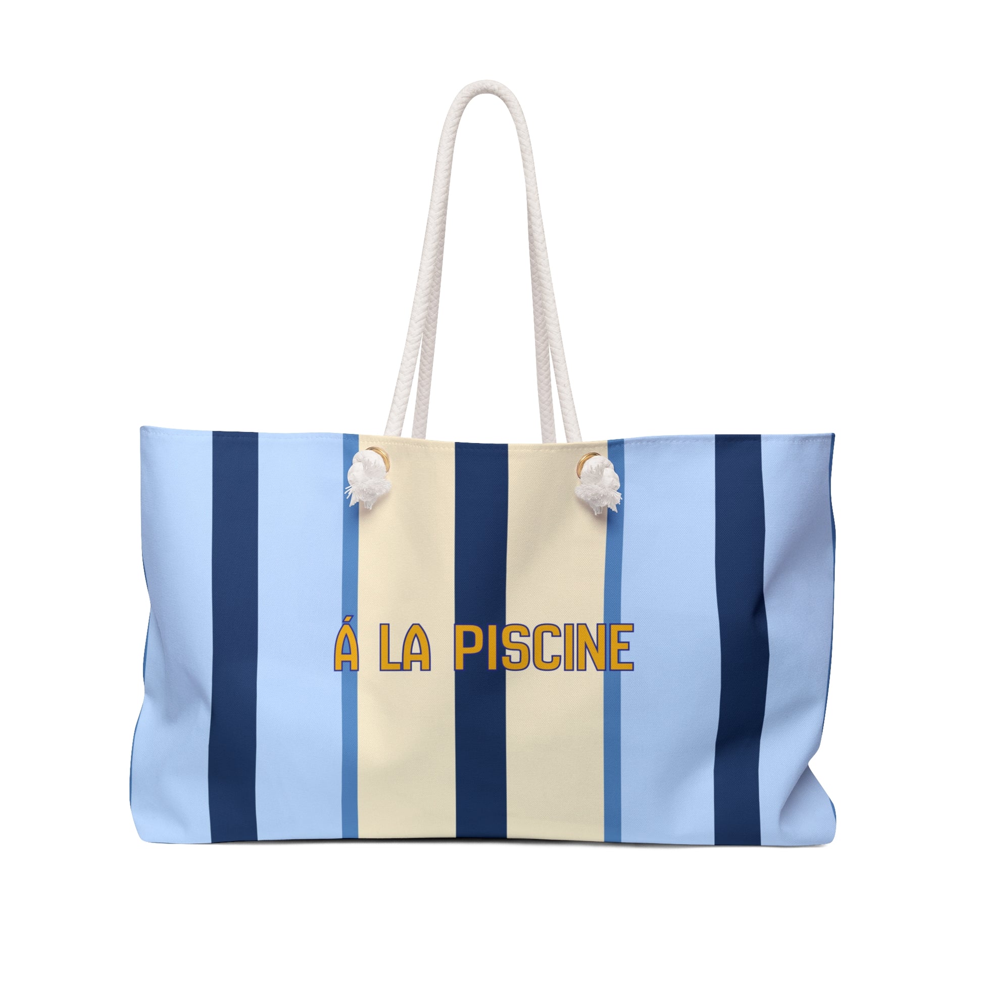 á la Piscine Oversized Blue Stripped Tote