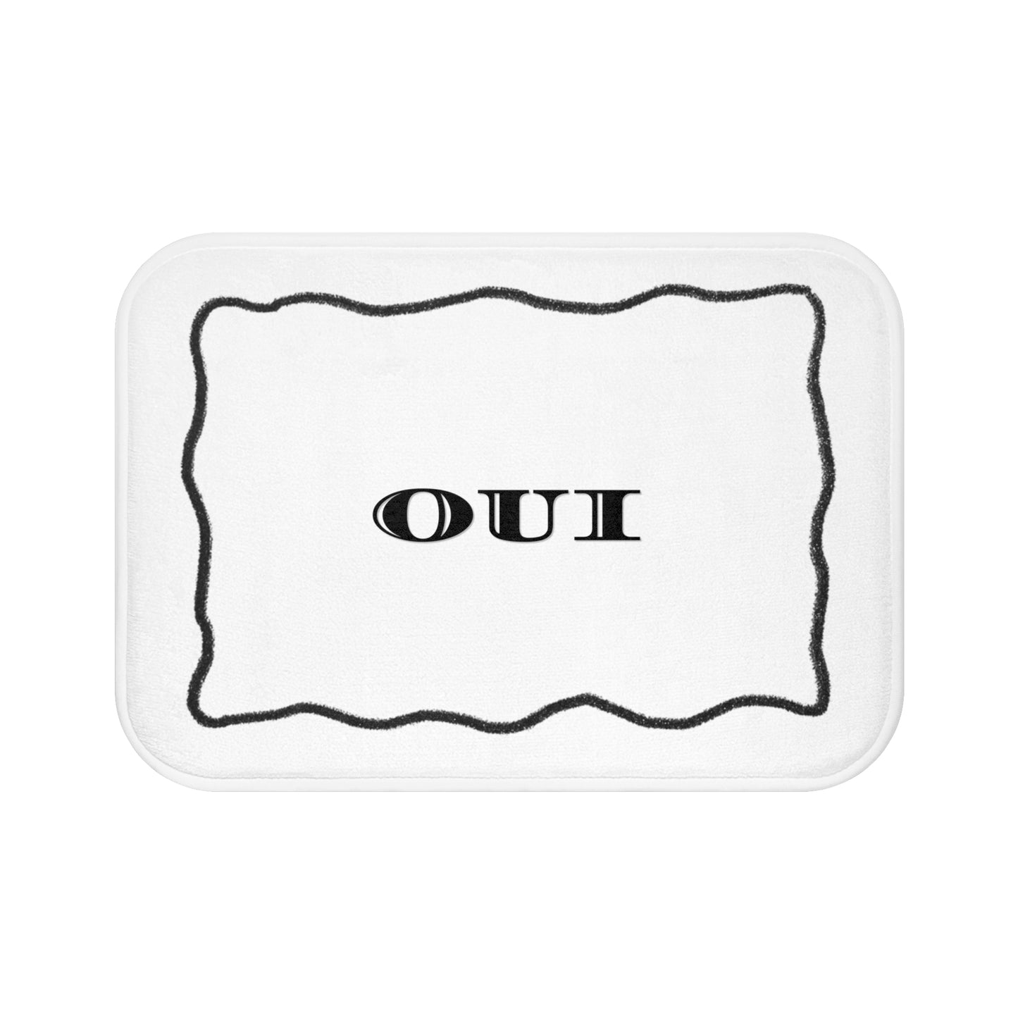 OUI Black & White Bath Mat — Feminine French Bathroom Rug