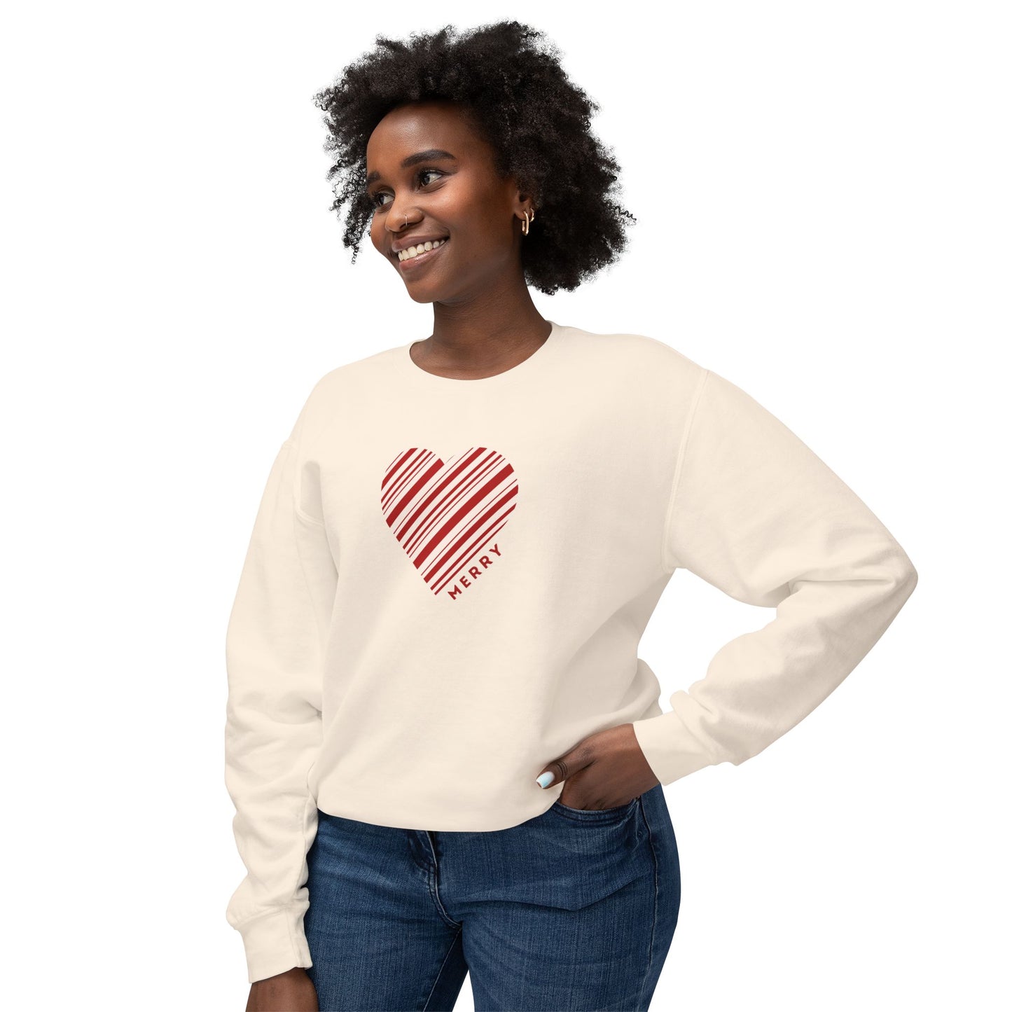 Peppermint Twist Heart Christmas Sweater