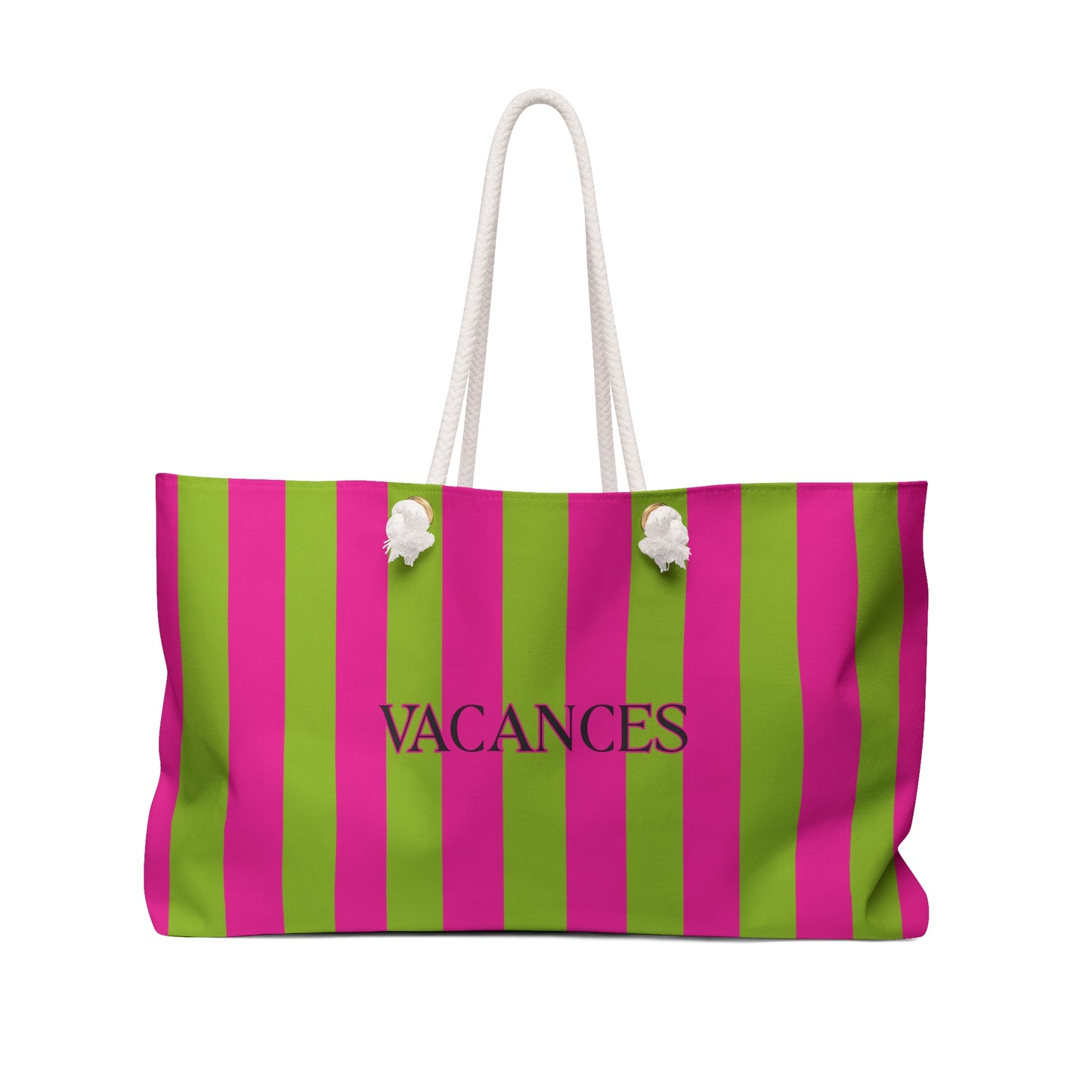 Magenta and Green Stripped Vacation tote