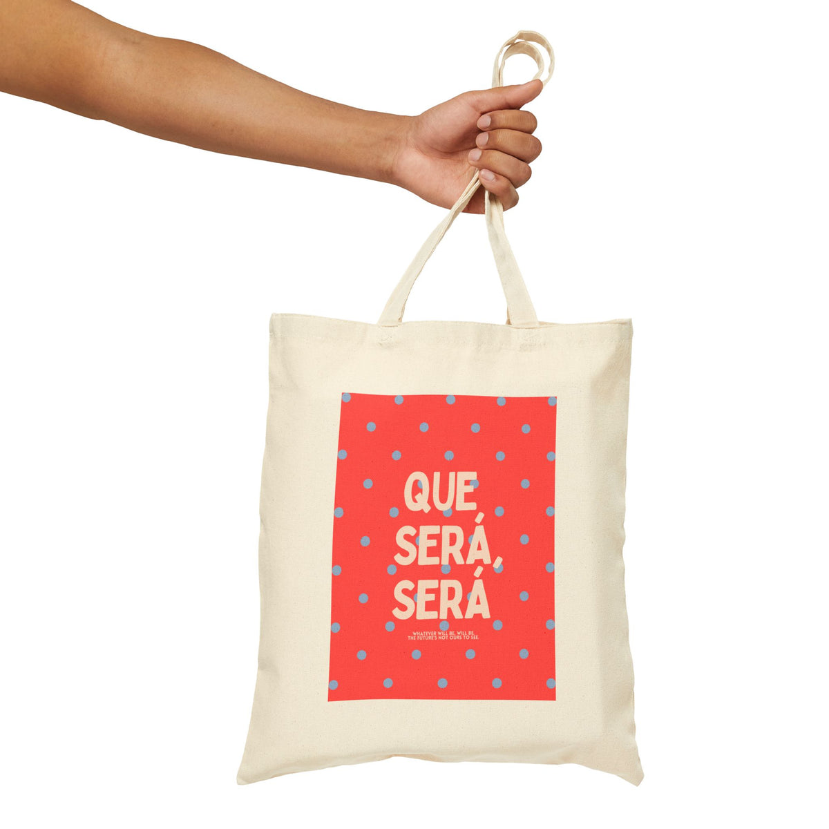 Que Sera Sera Canvas Tote Bag, Red