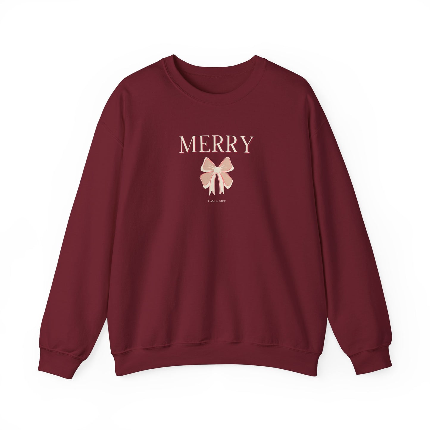 Christmas Bow Sweatshirt, Holiday Gift Season Comfort Apparel