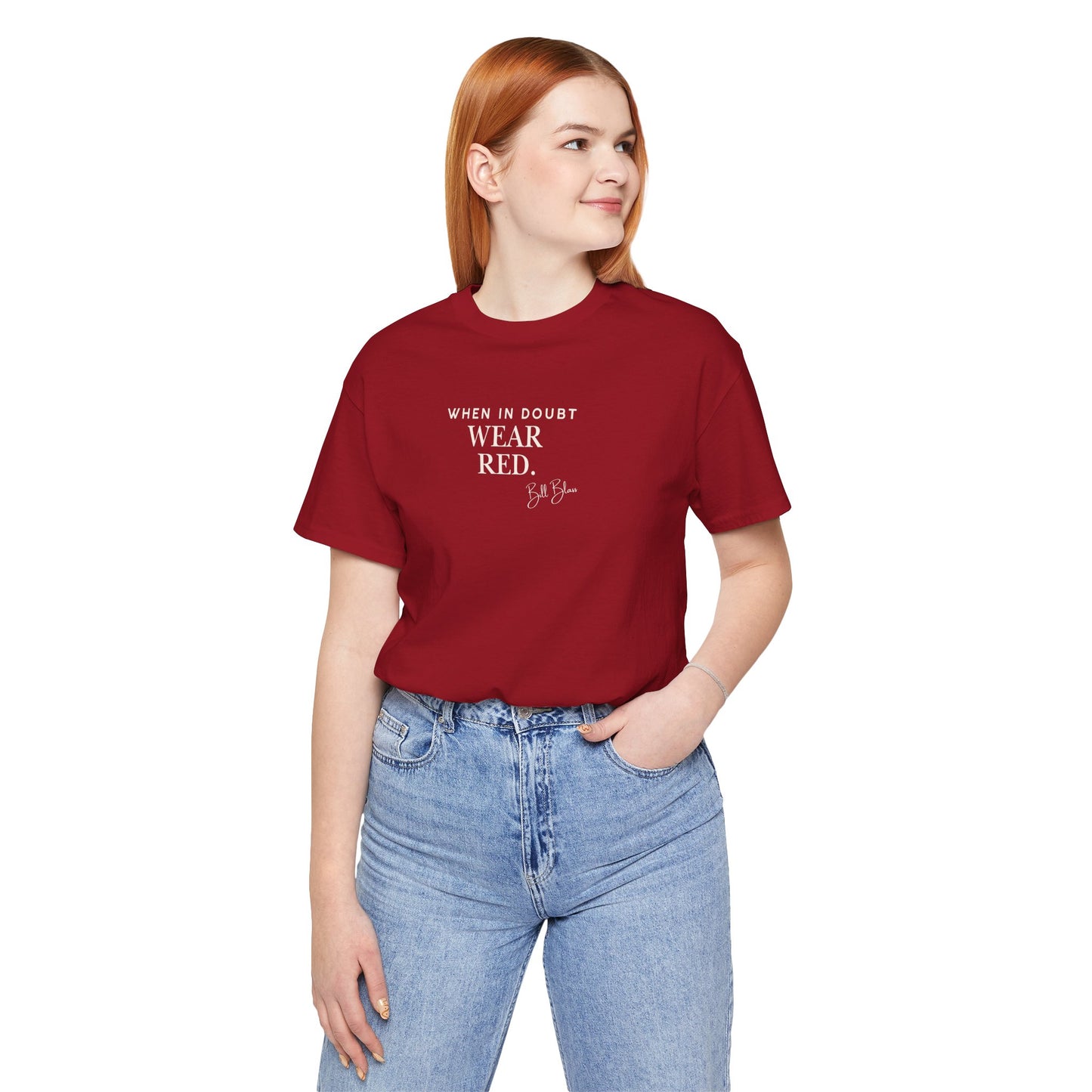 Fashionista Tee  "When in Doubt Wear Red" - Bill Blass