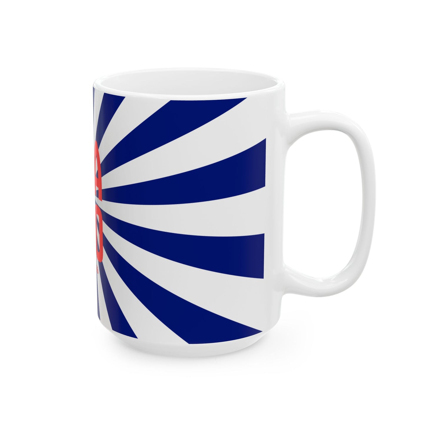USA 250 Ceramic Mug — Red & Blue Patriotic Coffee Cup