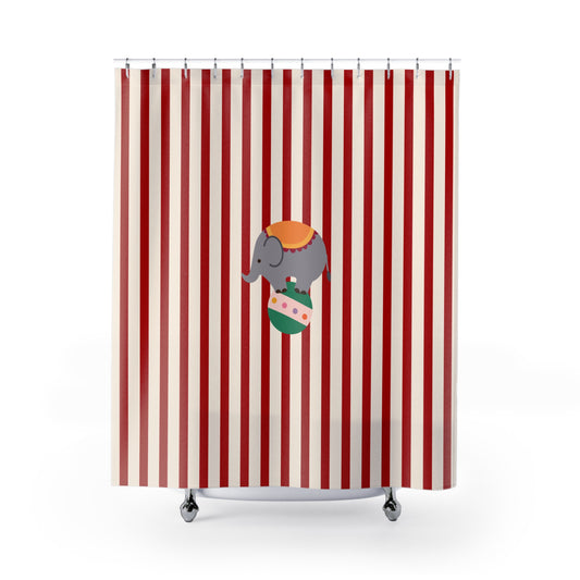 Elephant Circus Stripes Shower Curtain