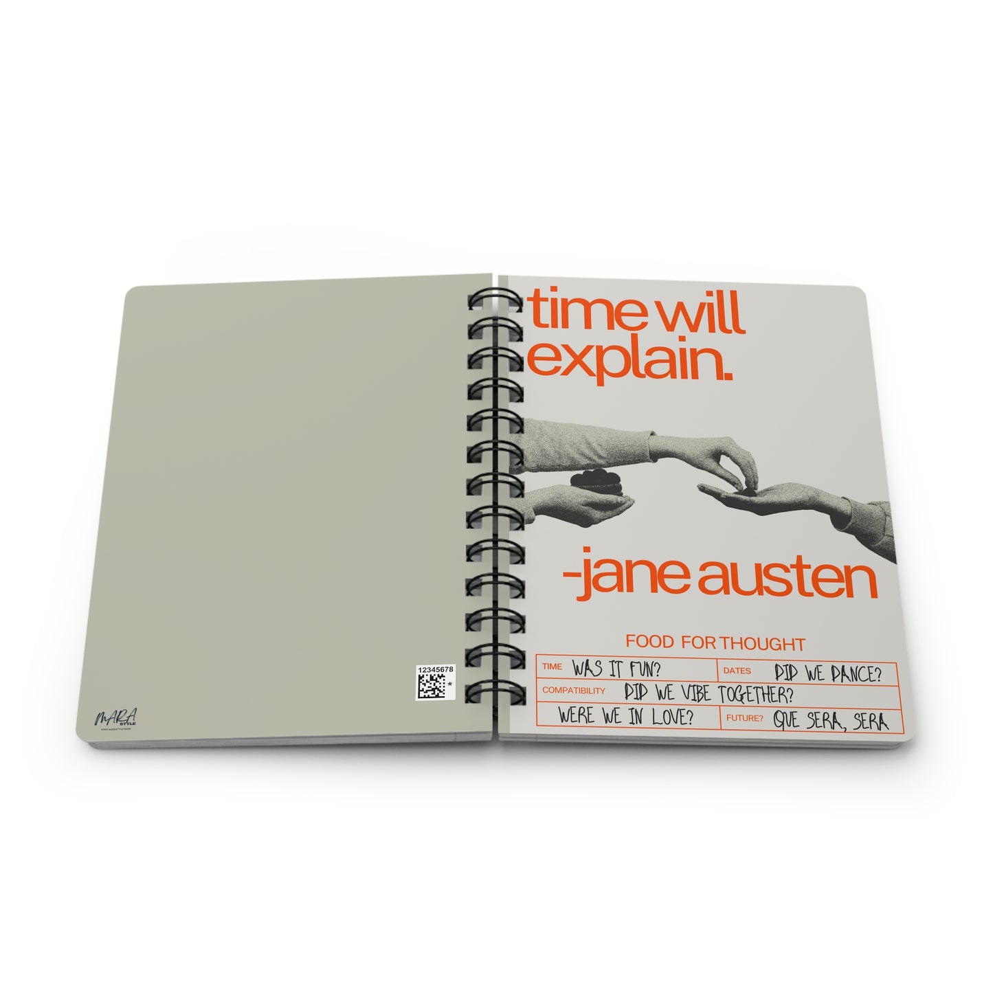 Jane Austen Quote Reflective Journal, Spiral Notebook