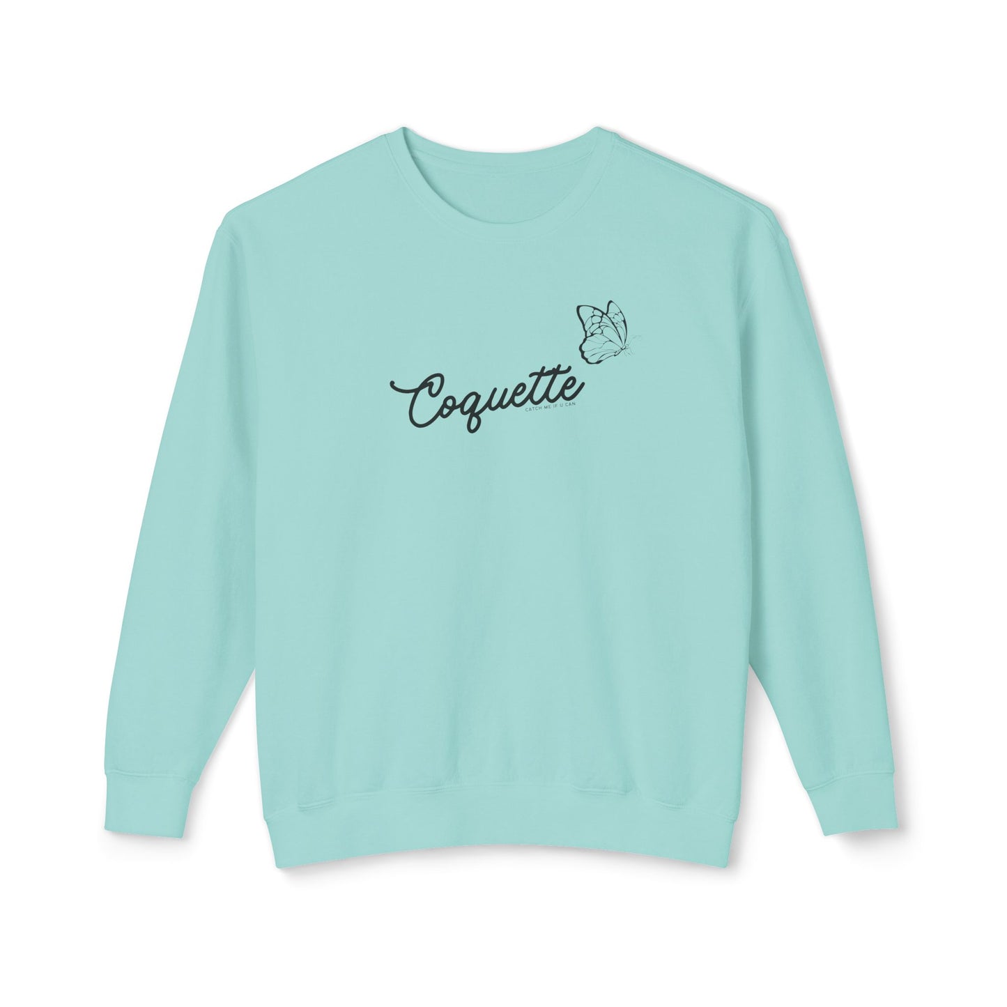 Coquette Butterfly Sweatshirt, Feminine Lightweight Crewneck