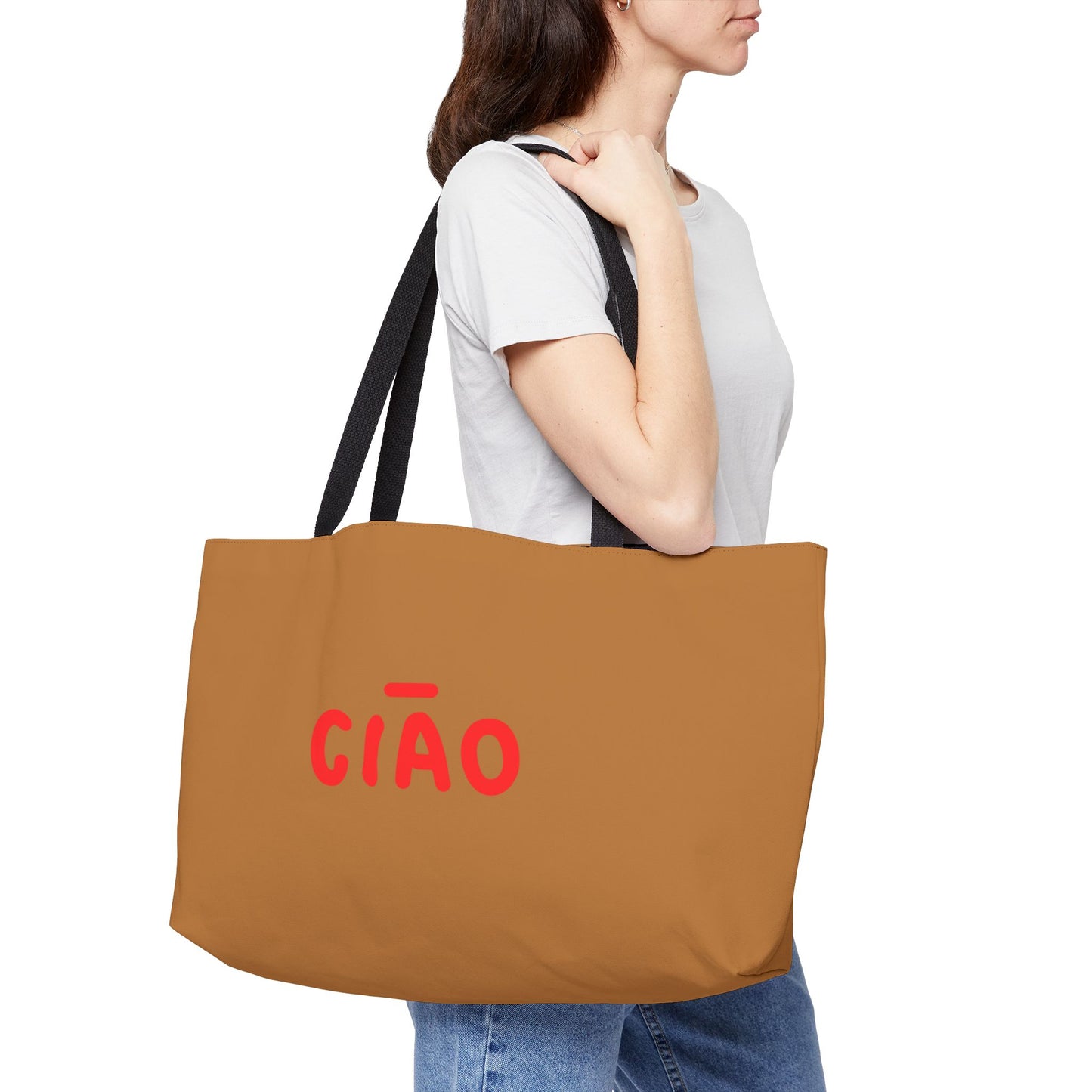 Oversized "Ciao" Tote Bag, Weekend Getaway Bag