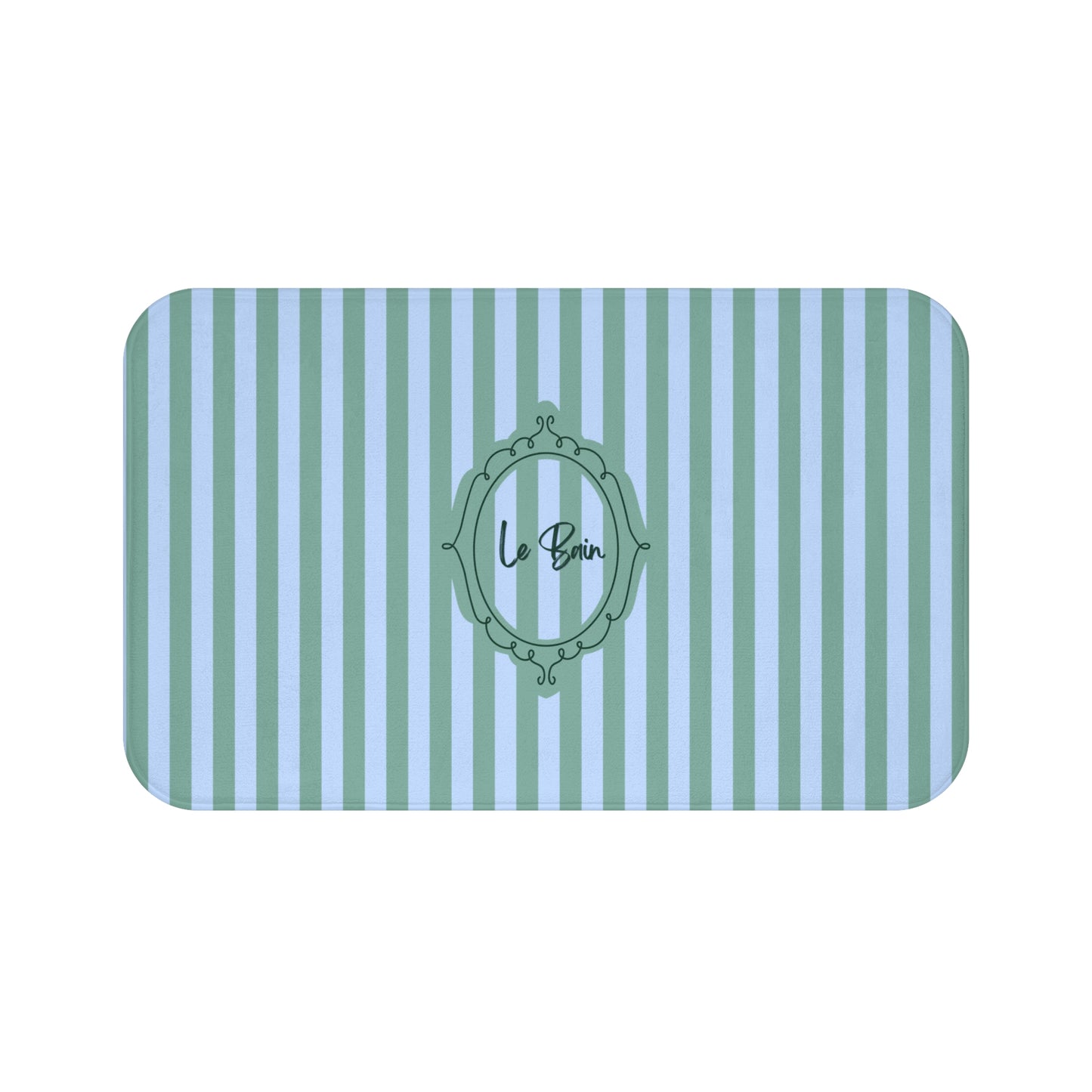 Le Bain Striped Bath Mat — Coastal Green/Blue Bathroom Rug