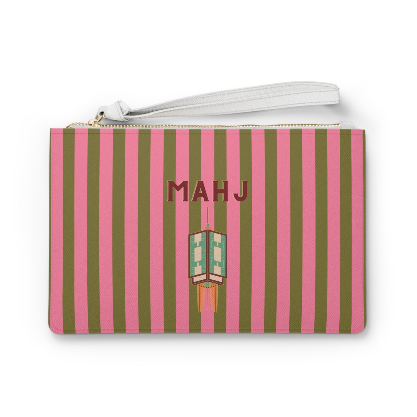 Mahjong Tile Stripe Clutch Bag