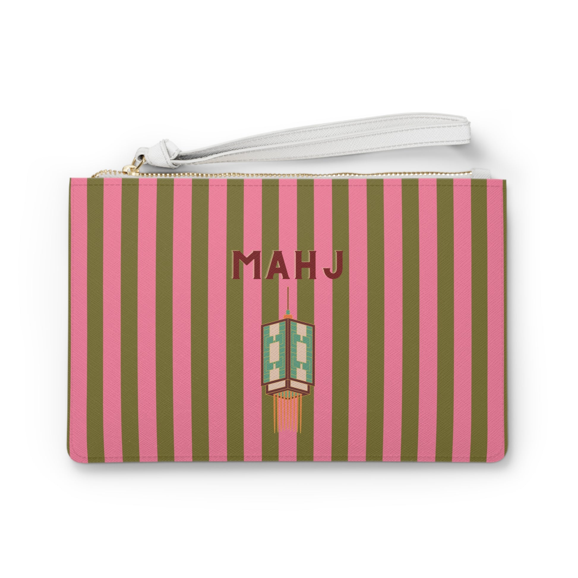 Mahjong Tile Stripe Clutch Bag
