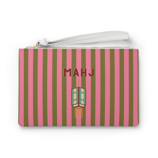 Mahjong Tile Stripe Clutch Bag