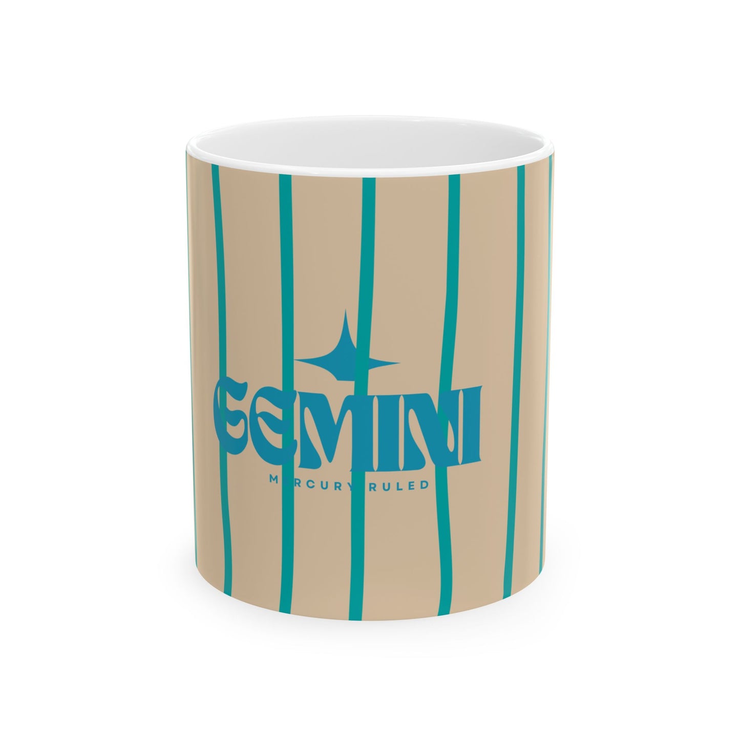 Astrological Wheel Gemini Mug, Whimsical Bday Gift