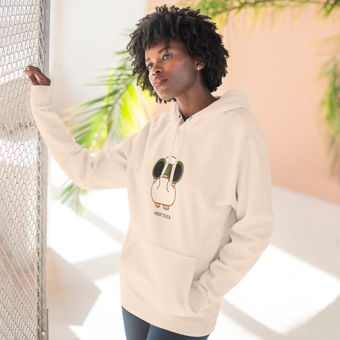Moody Duck Fleece Hoodie | Cute Graphic Sweatshirt