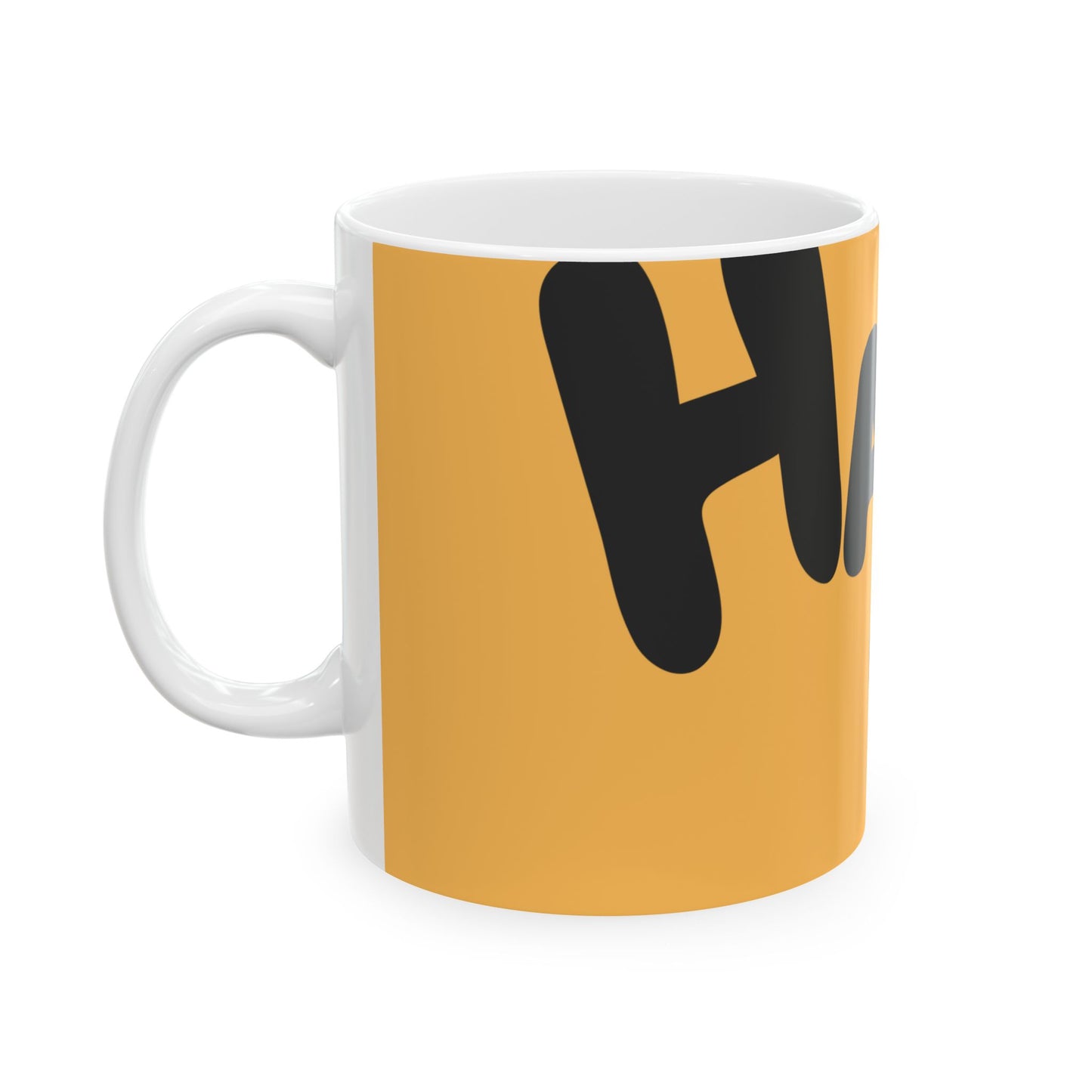 Ceramic Mug, Cute Happy Birthday Mug -YELLOW