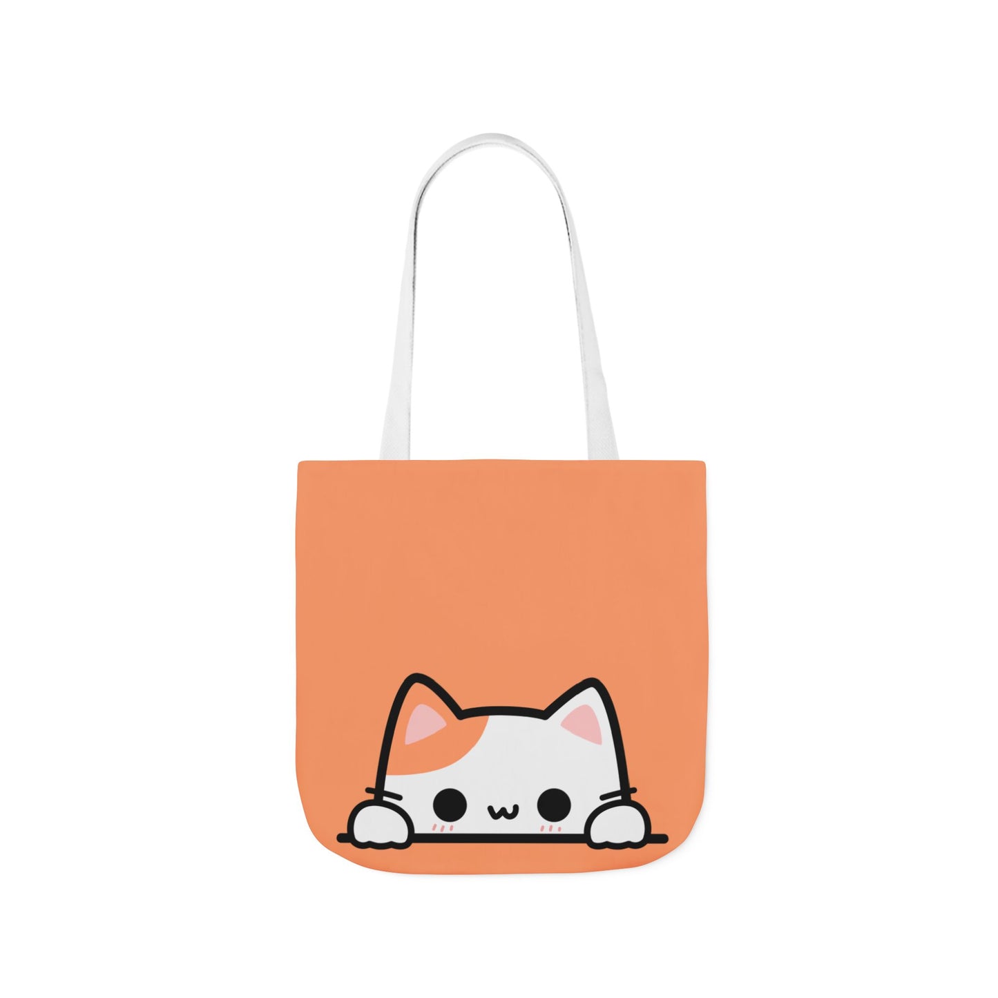 Kawaii Cat Canvas Tote — PEACH