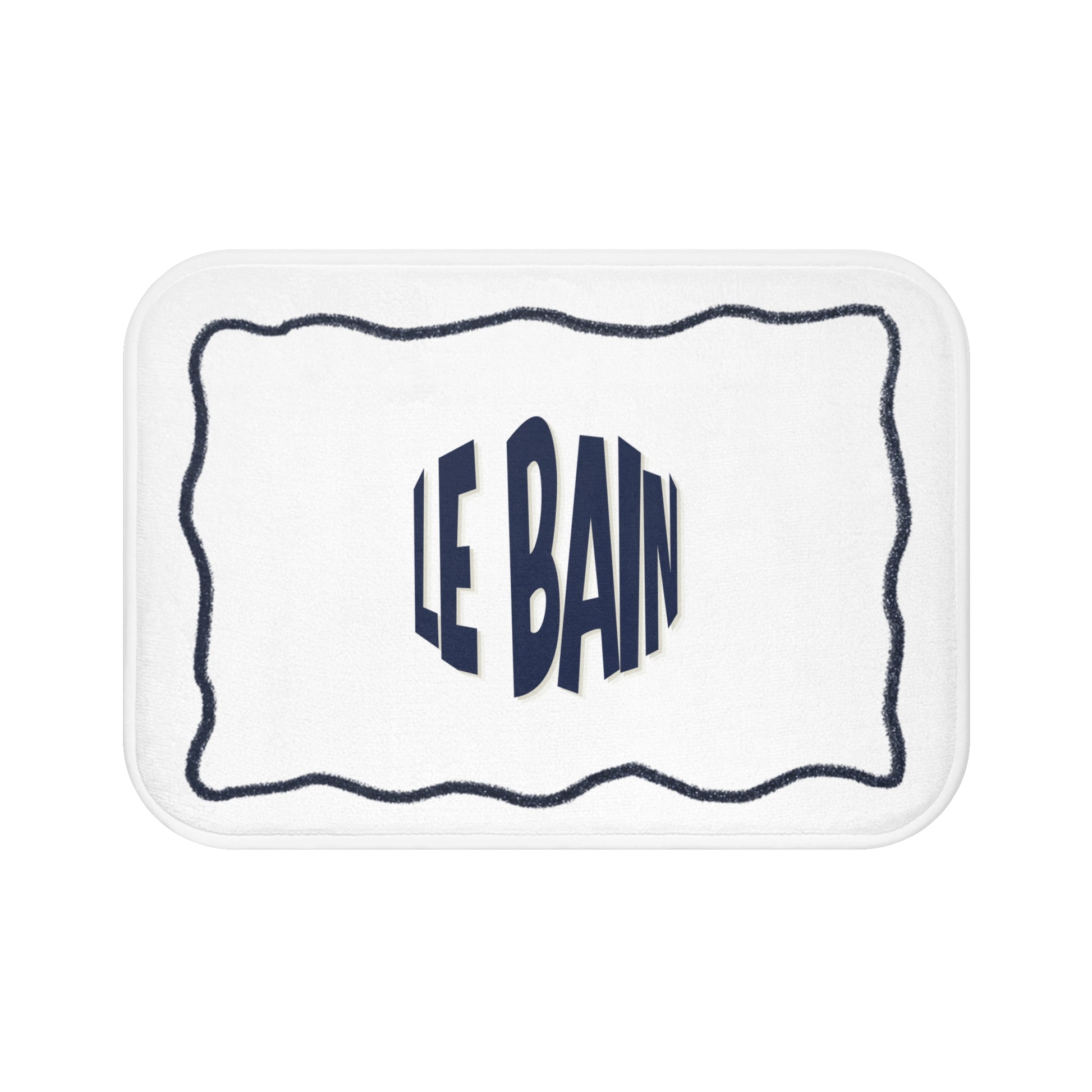 Rectangular white tray with 'LE BAIN' text on a white background