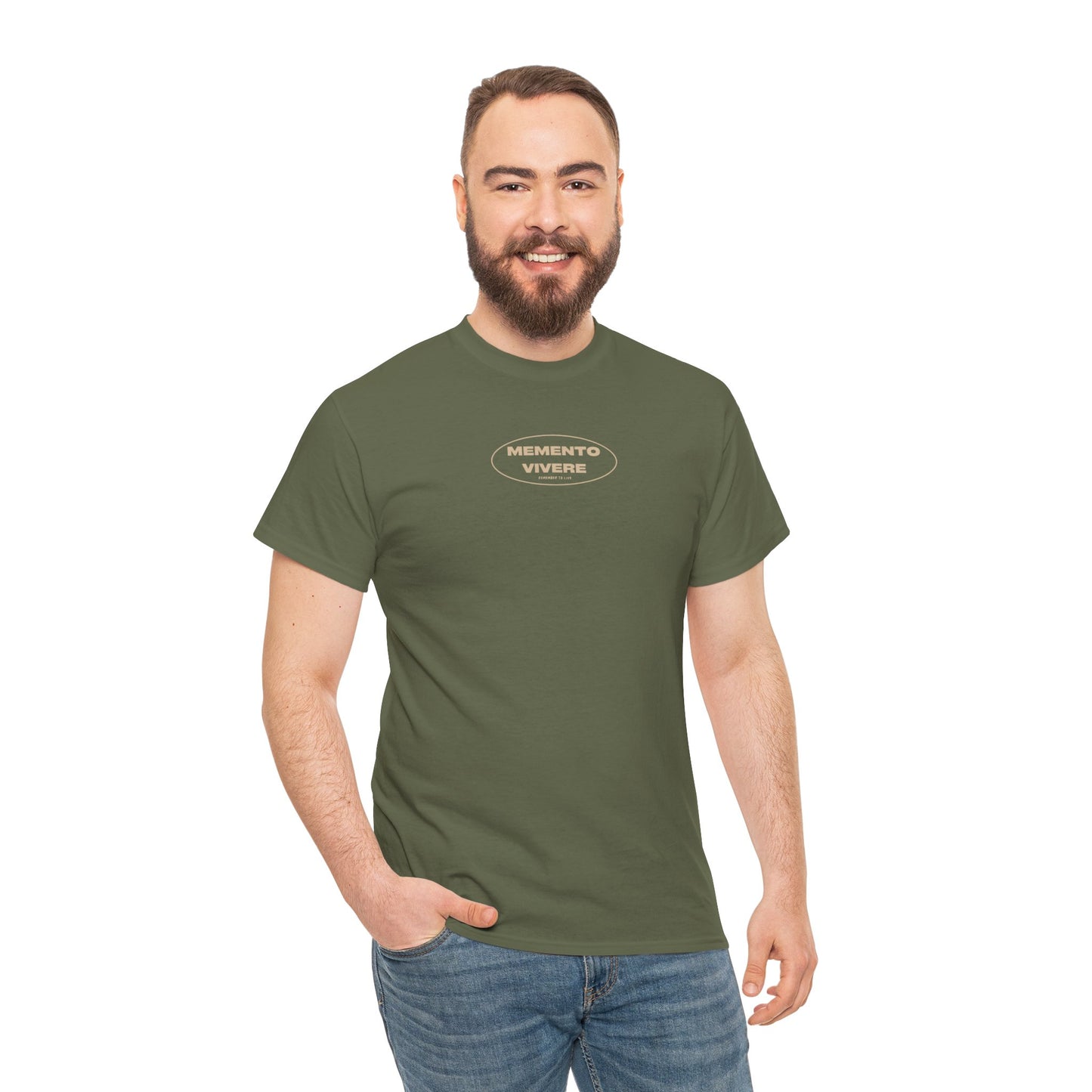 Stoic Men's Tee "Remember to Live", Tan