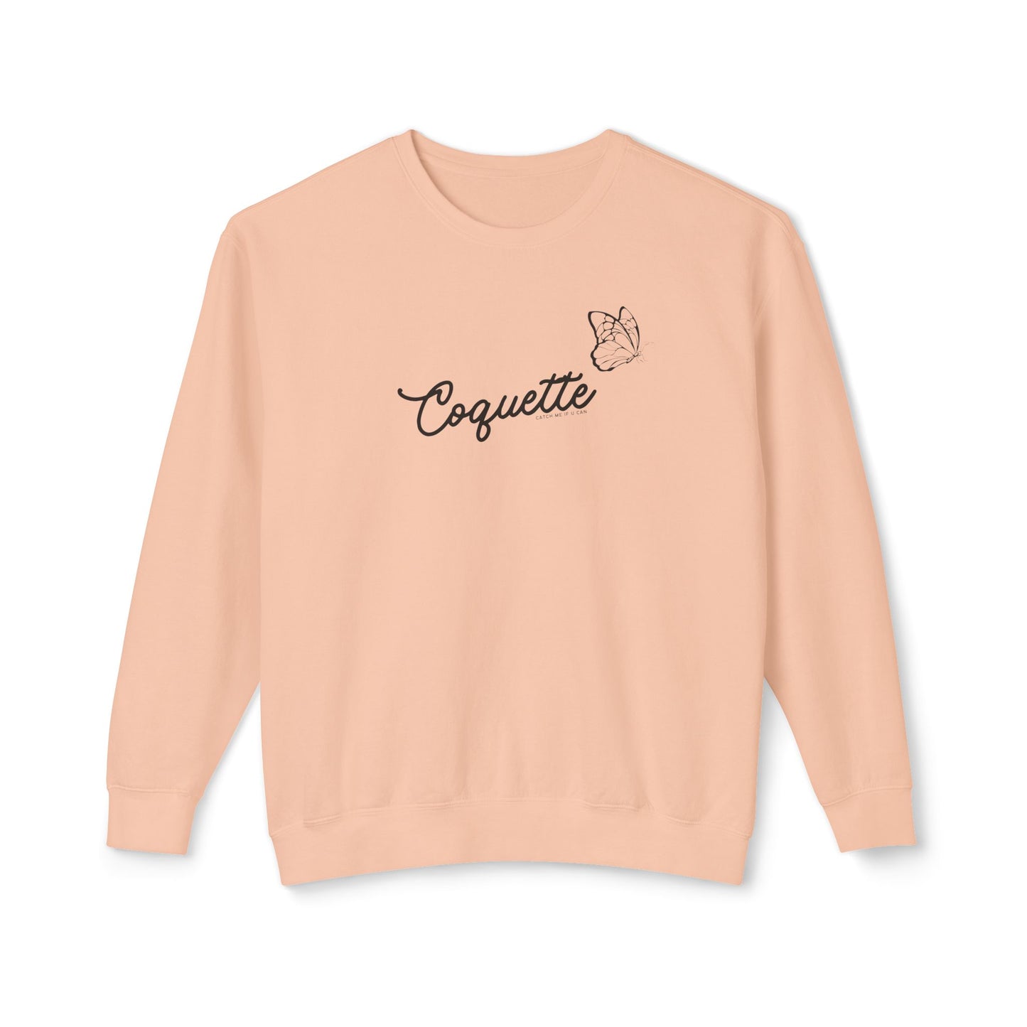 Coquette Butterfly Sweatshirt, Feminine Lightweight Crewneck