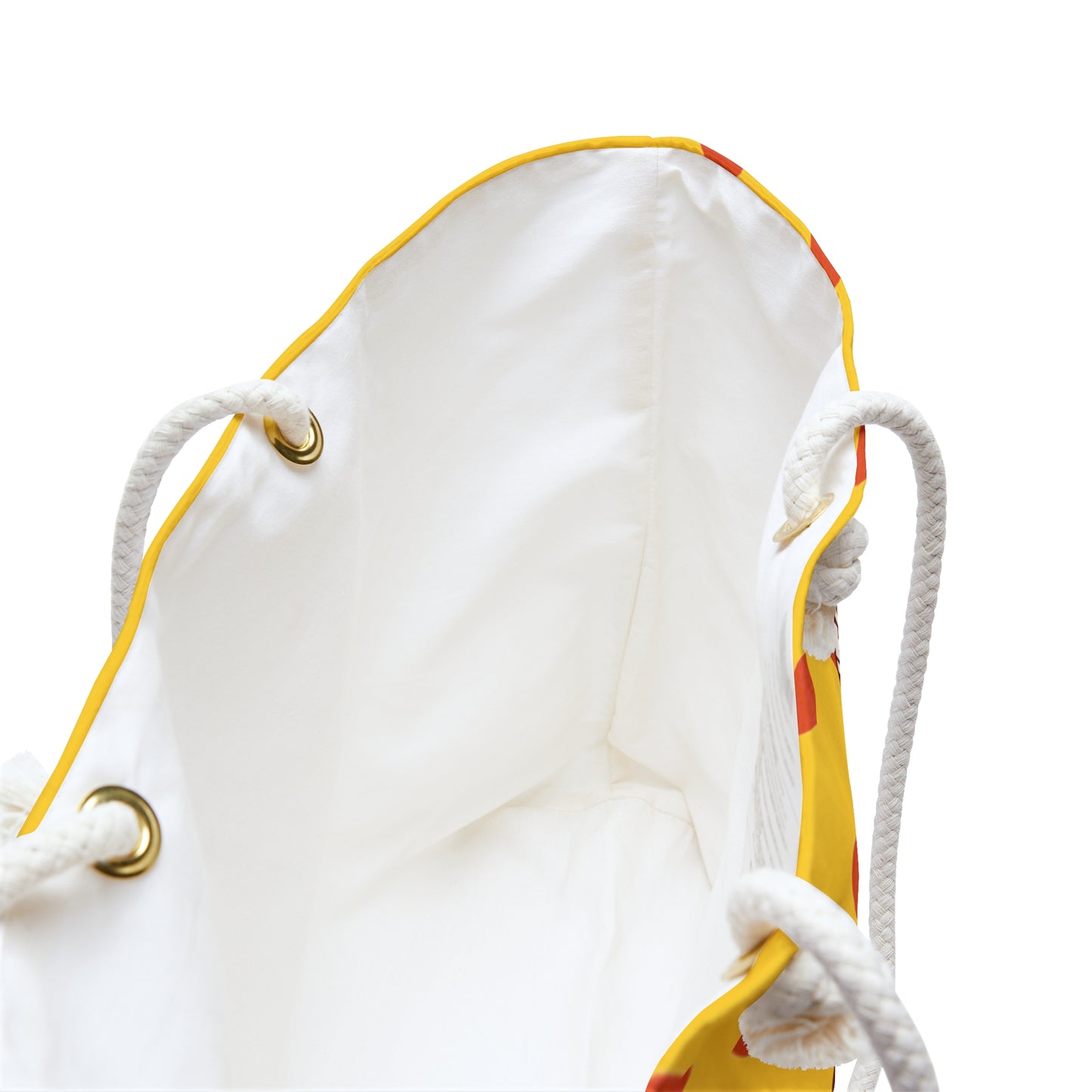 Yellow Polka Dot Oversized Beach Bag — "Life Takes Guts" Lucille Ball Quote Tote