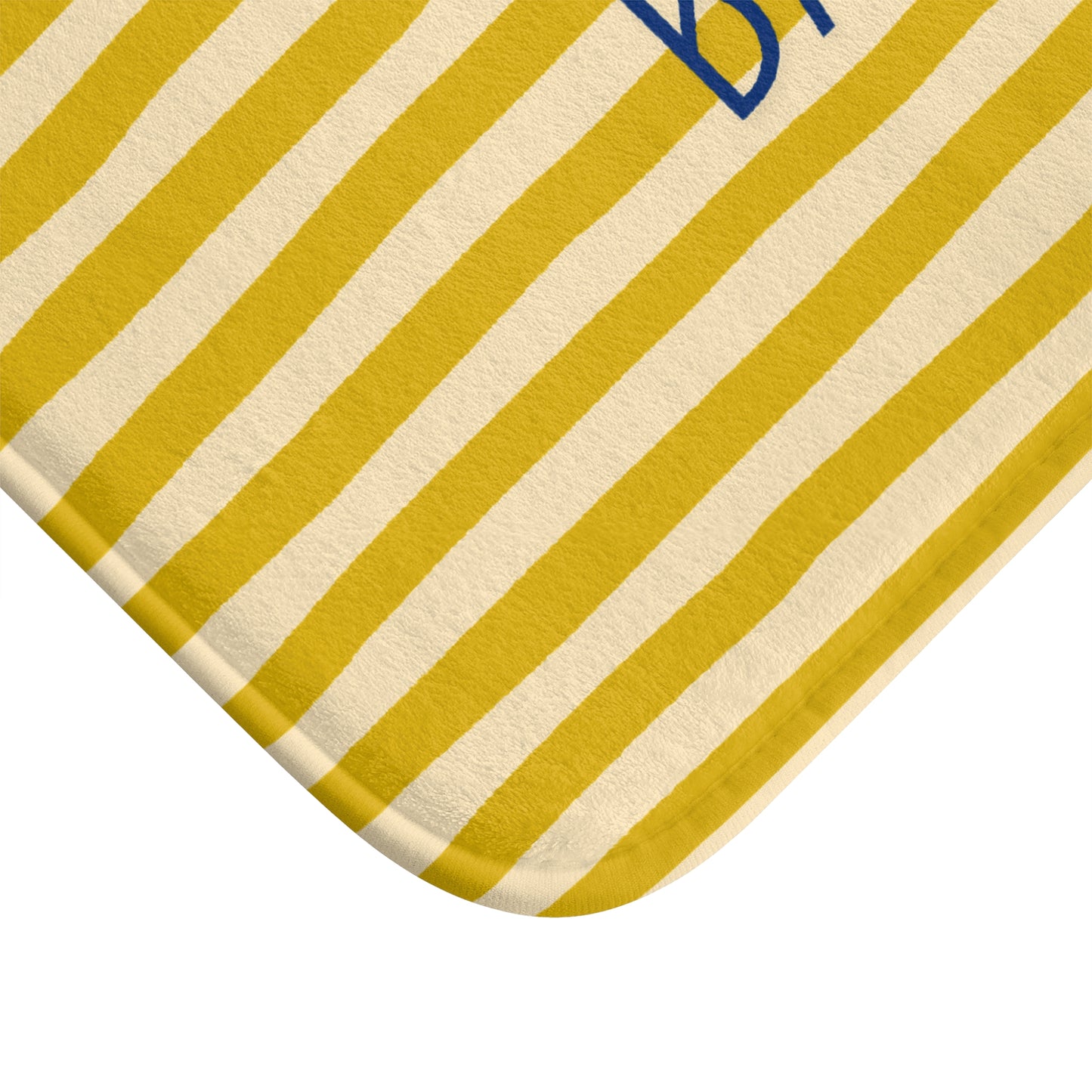 Bath Mat — "Le Bain" Yellow/Orange Striped Bath Mat (French Bathroom Decor)