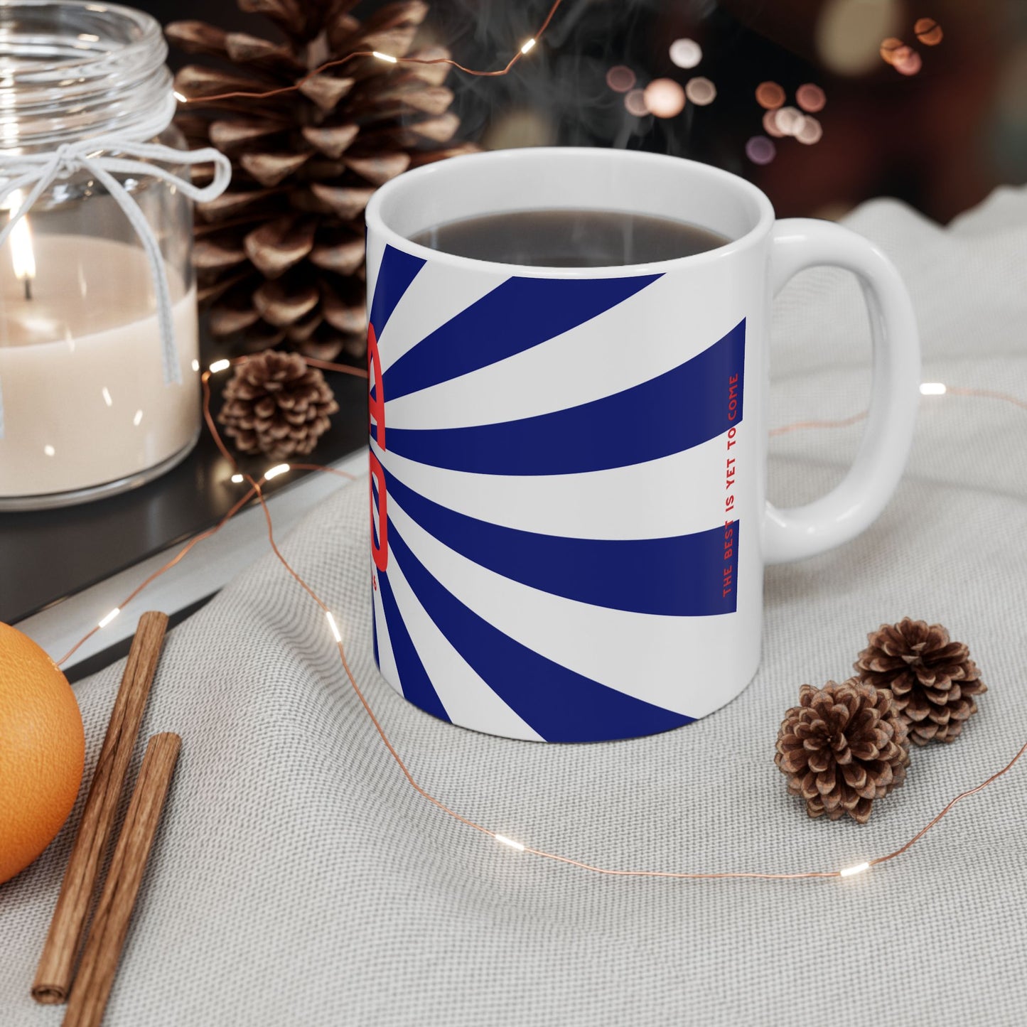 USA 250 Ceramic Mug — Red & Blue Patriotic Coffee Cup