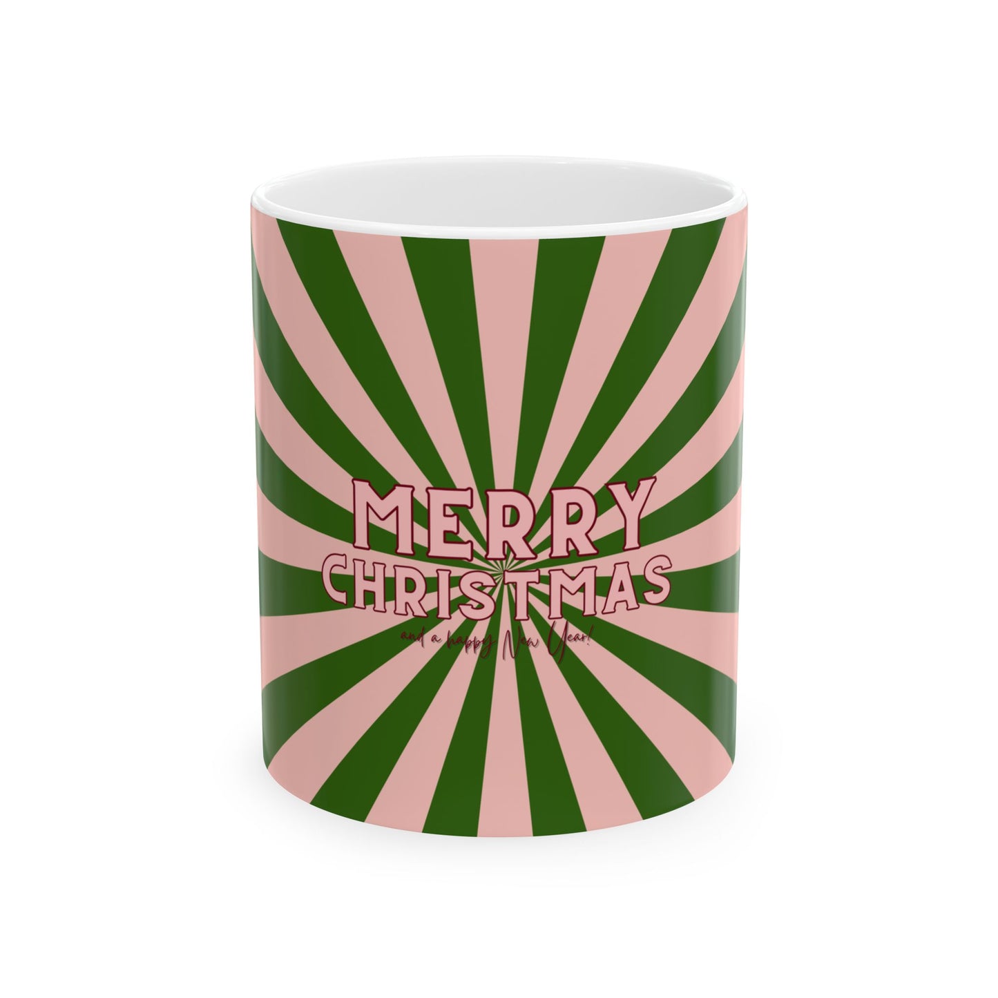 Christmas Peppermint Mug, Pink/Green