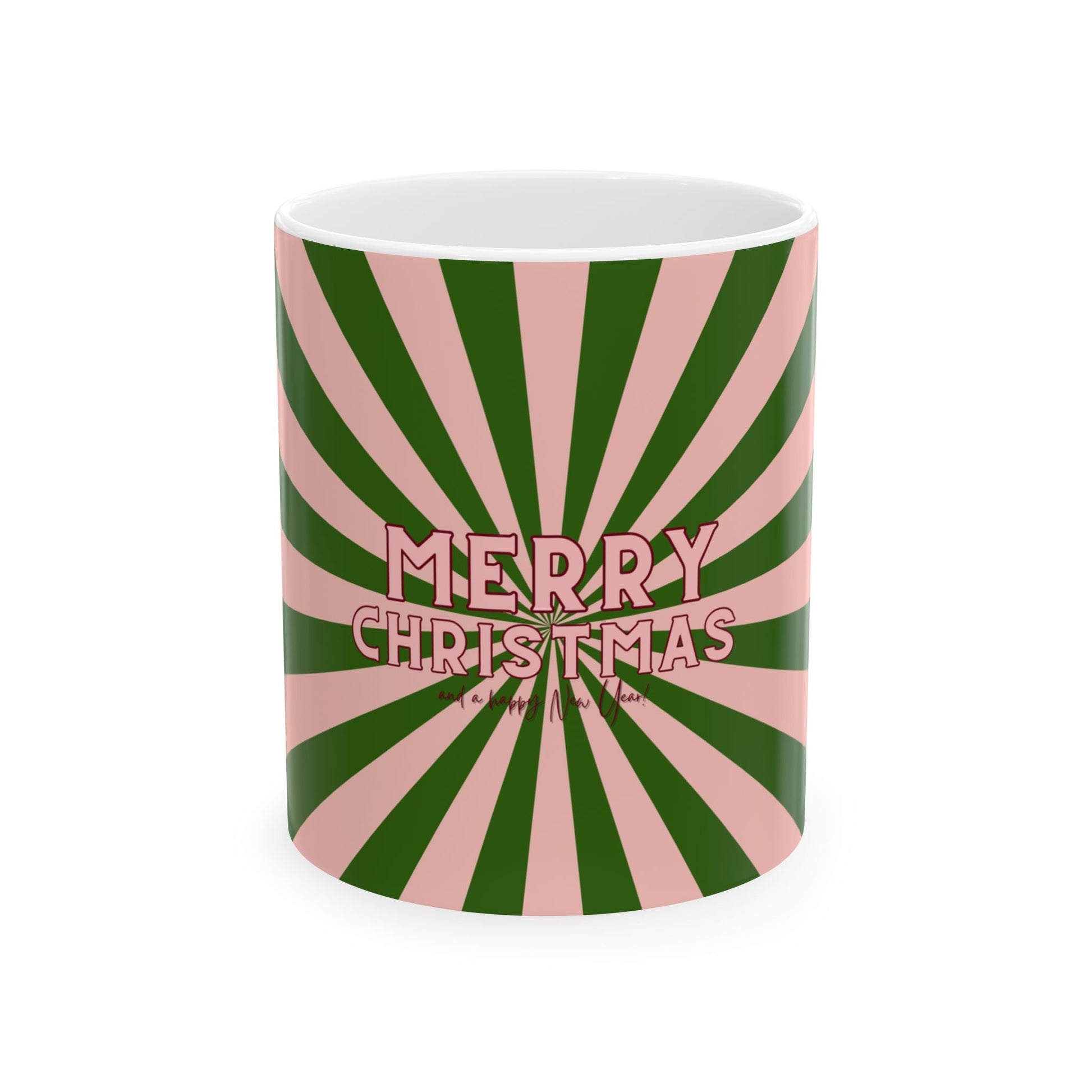 Christmas Peppermint Mug, Pink/Green