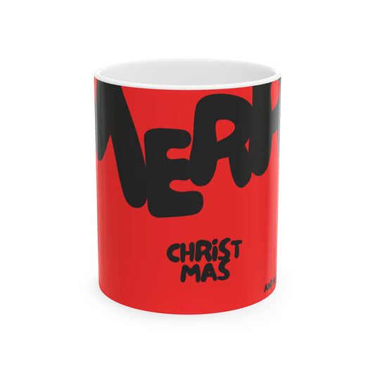 Cool Christmas Ceramic Mug, RED 
