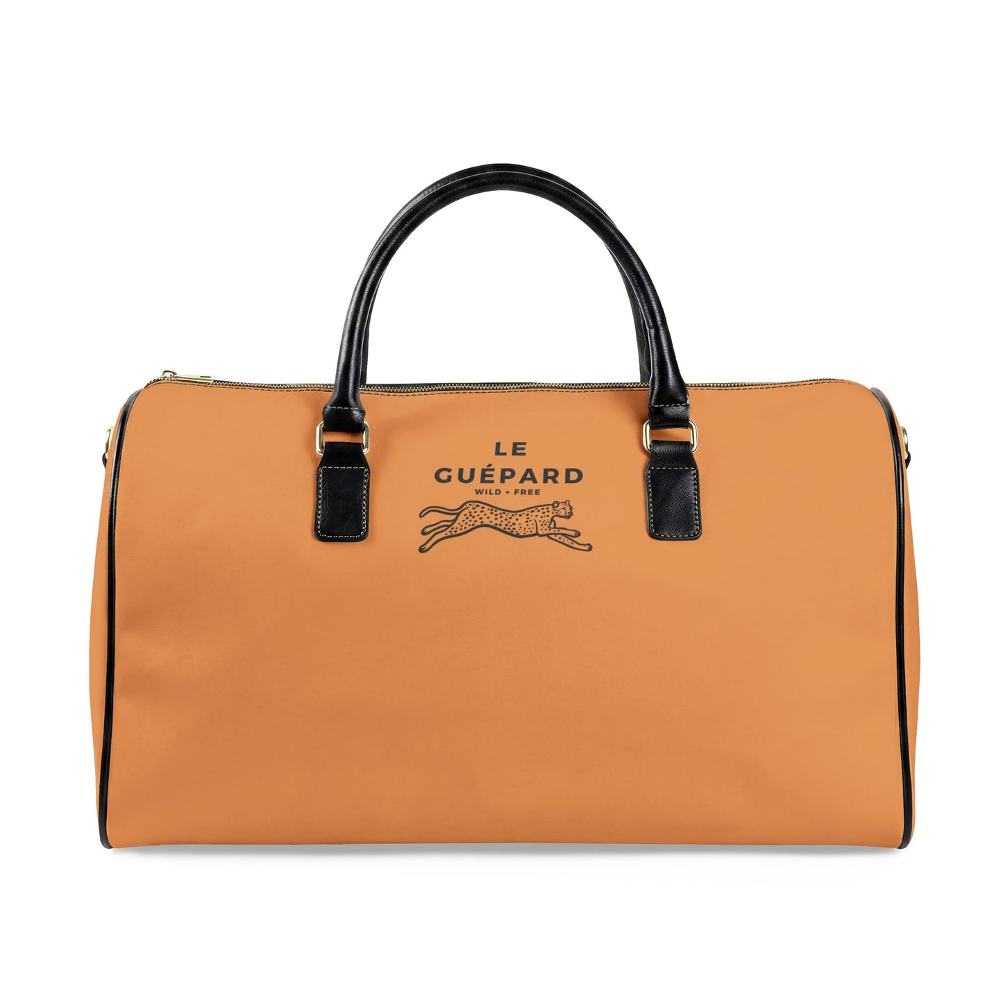 Chic Vegan Leather Travel Duffle, Tan
