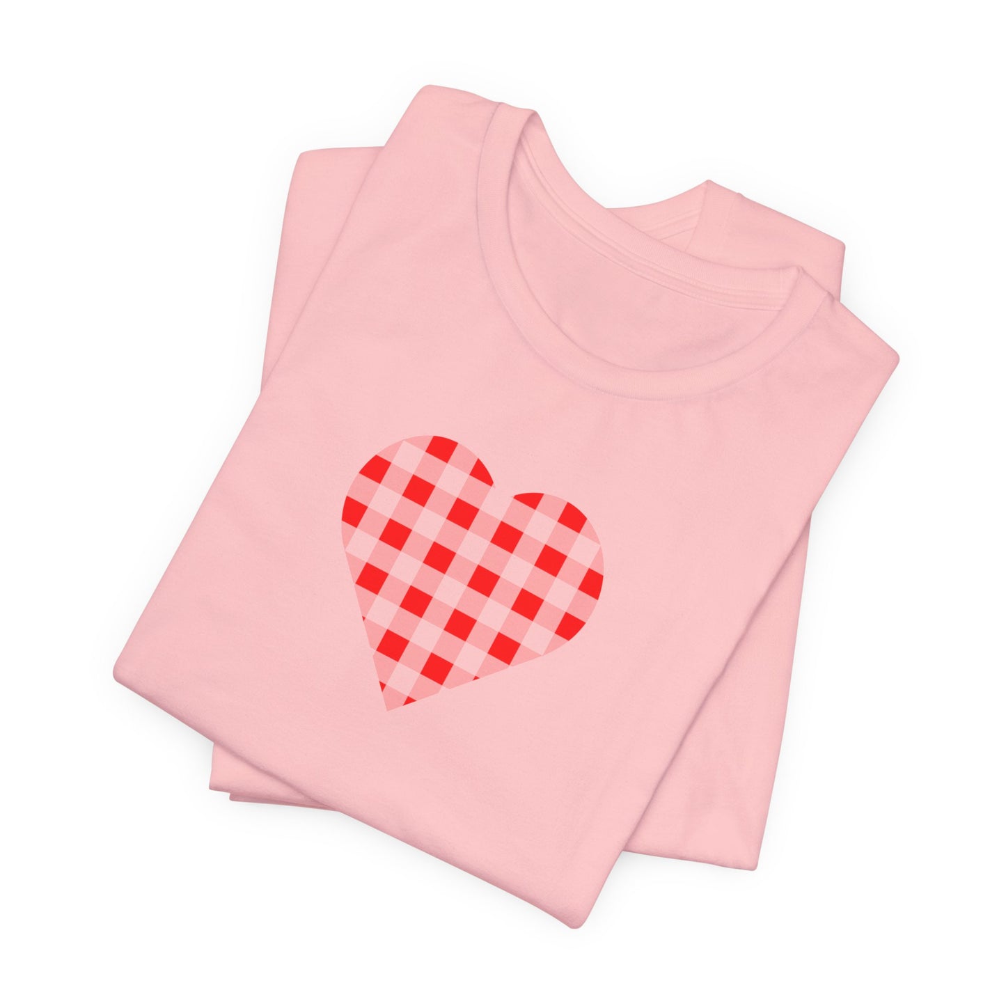 Red Gingham Heart Ladies Tee