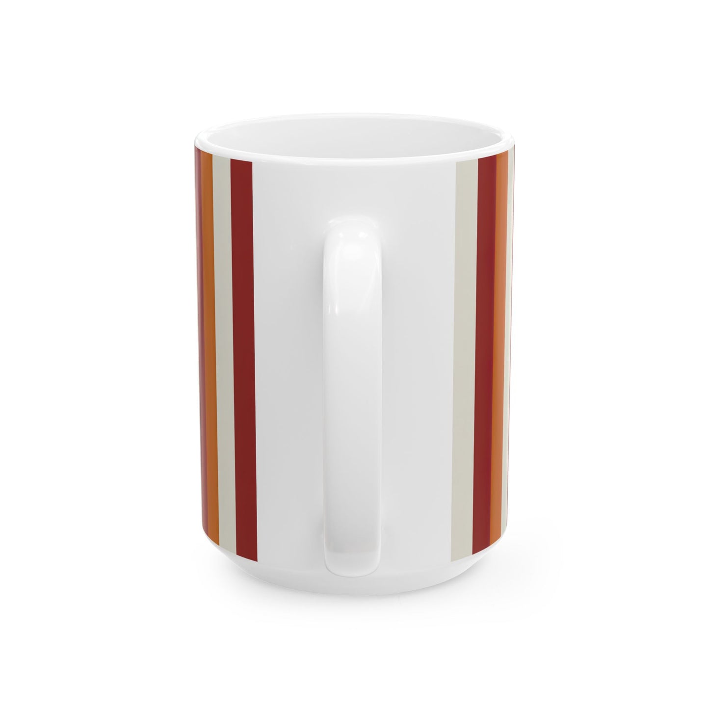 Paris Vibes Spark Joy Striped Ceramic Mug, Burnt Orange  (11oz & 15oz)