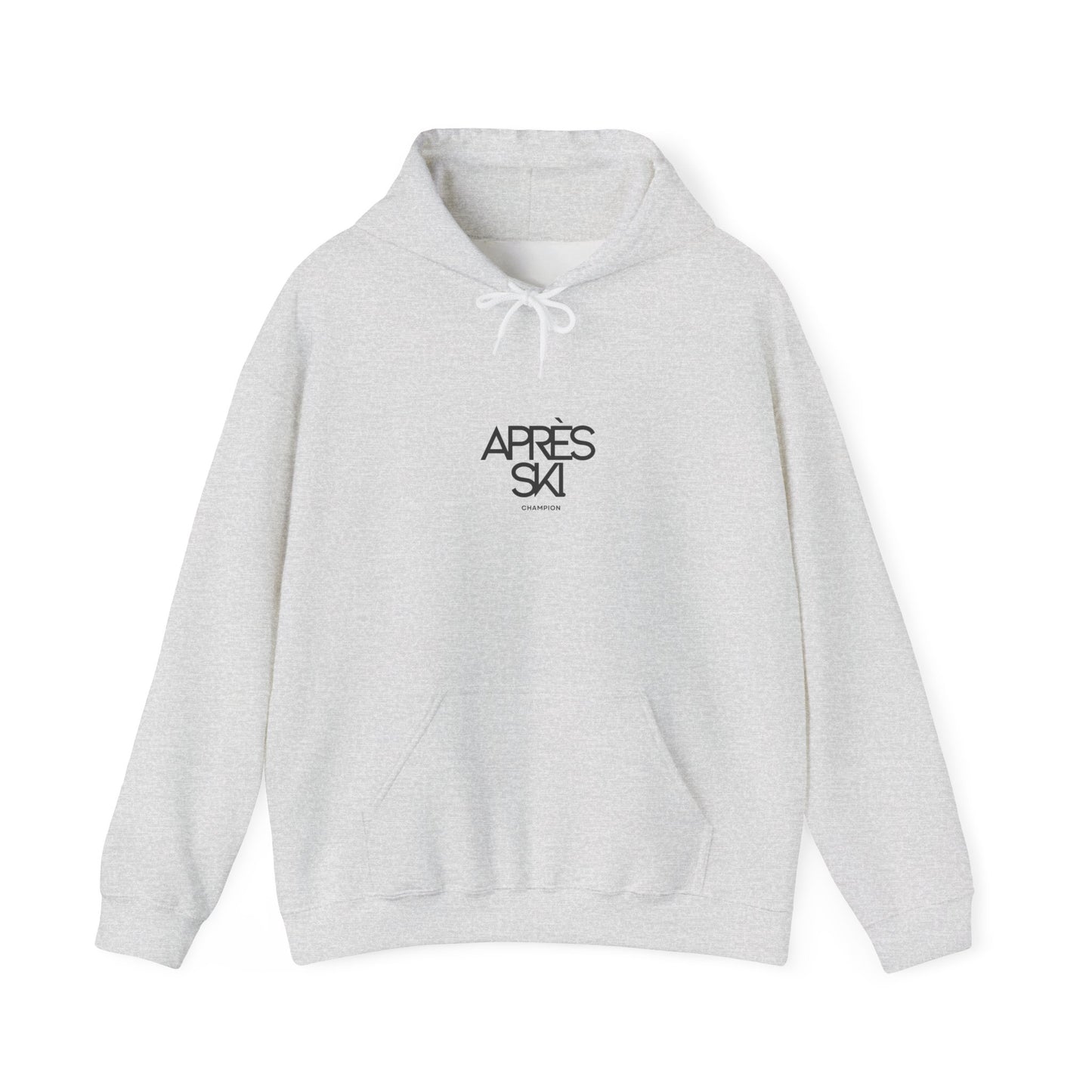 Gray hoodie with 'AFRèS SKI' text on a white background