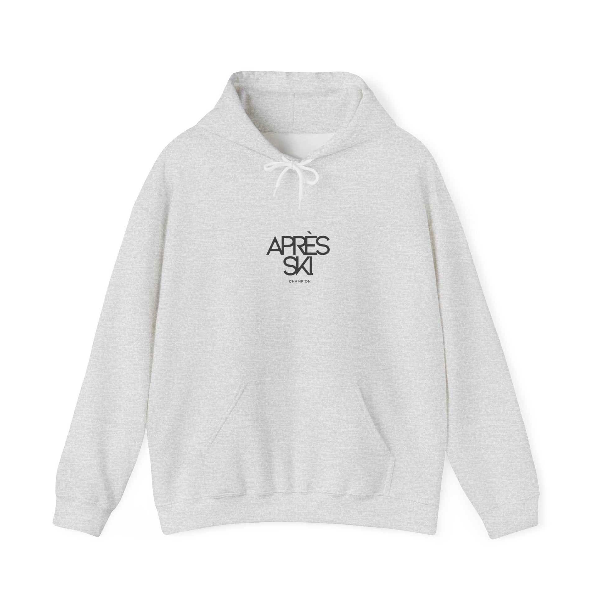 Gray hoodie with 'AFRèS SKI' text on a white background