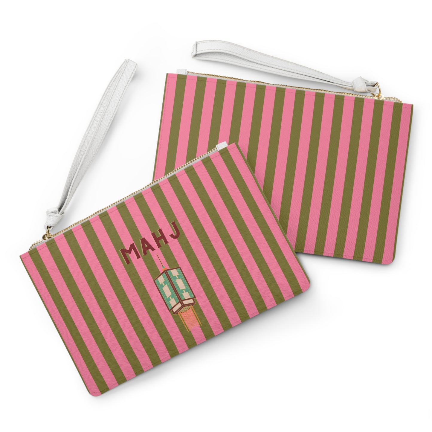 Mahjong Tile Stripe Clutch Bag