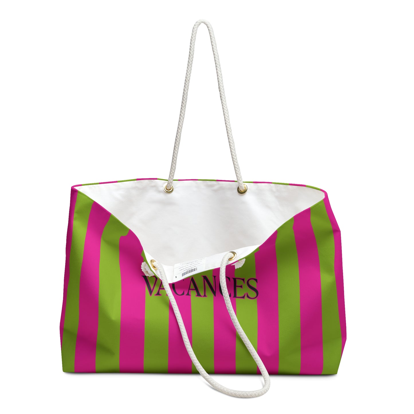 Magenta and Green Stripped Vacation tote