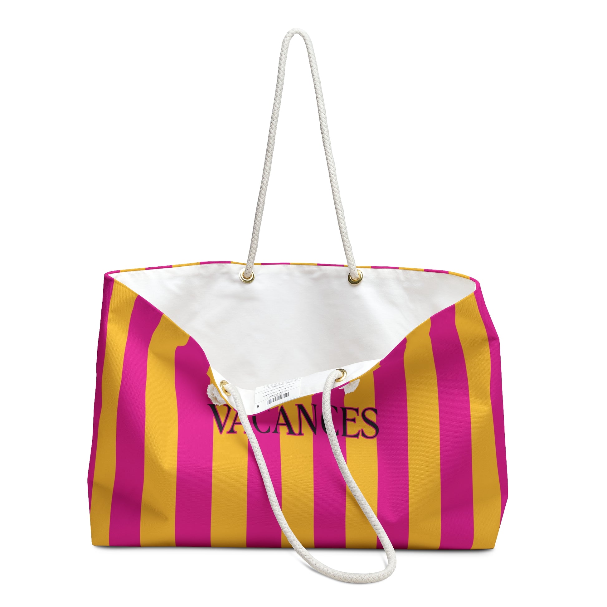 Hot Pink Stripped Vacation Tote 